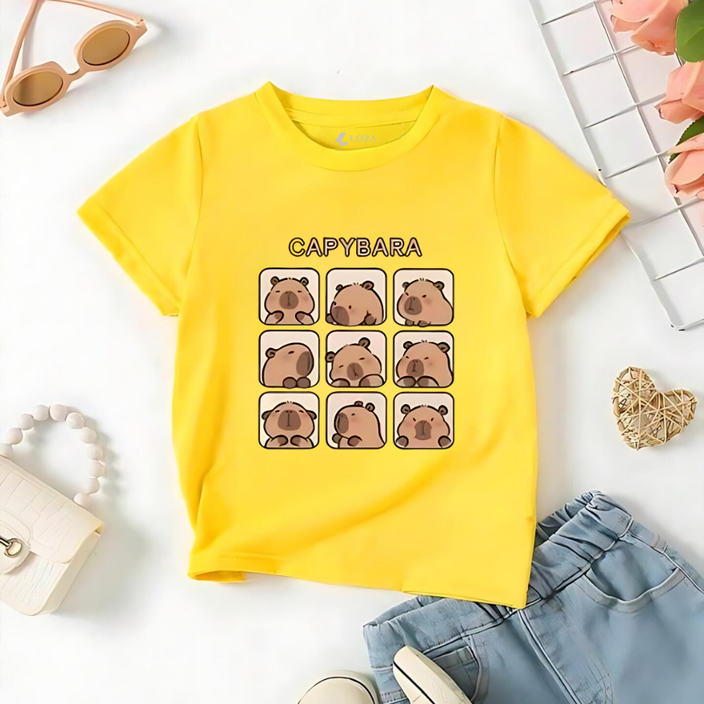 Áo phông cho bé in hình CapyBara nhiều mẫu - Loza Kids AT018