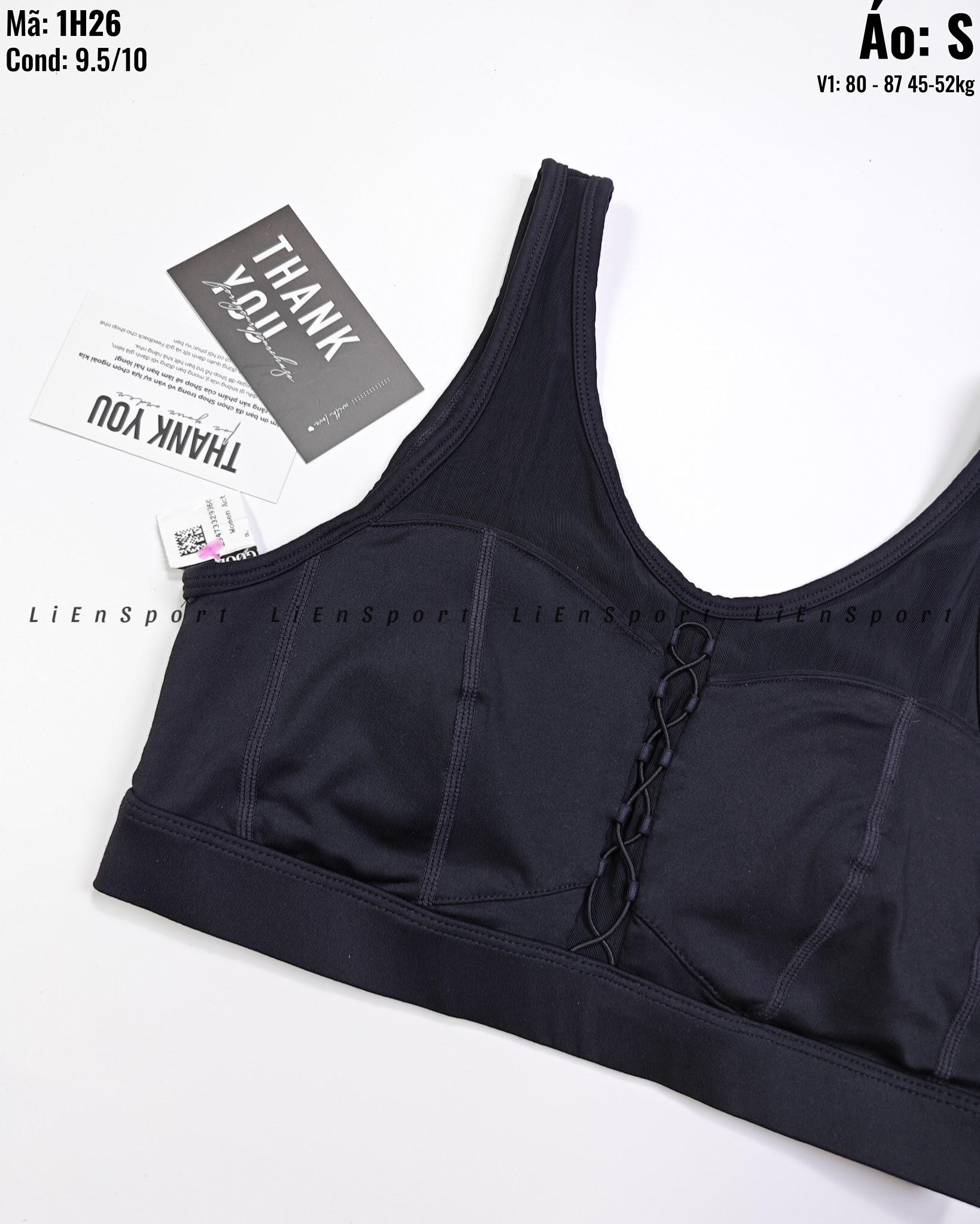 Fabletics Áo bra thể thao Nữ Size S Đen Hàng xuất Cổ V dây buộc chéo Lưng chữ X Vải co giãn thoáng khí Form ôm sát Phù hợp yoga gym chạy bộ Mã:1H26_thumbnail_2