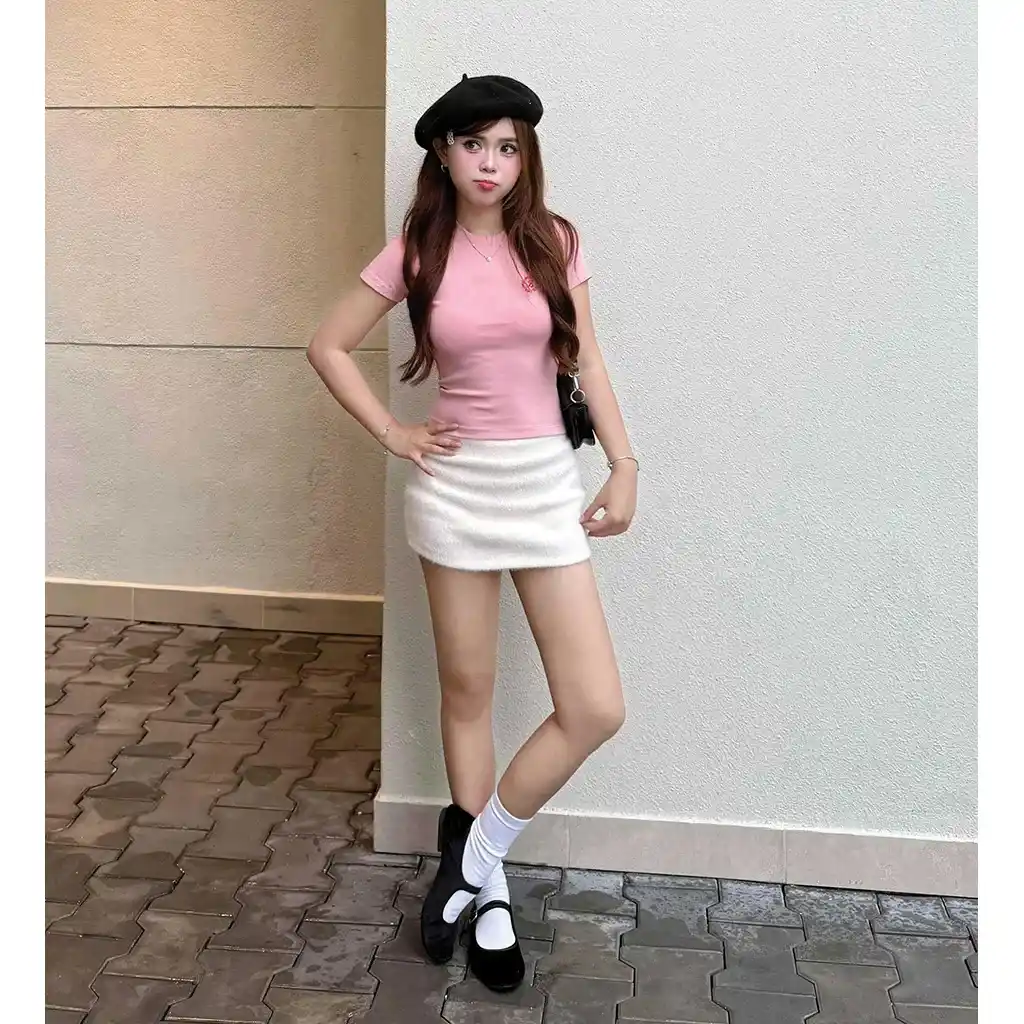 Áo baby tee nữ Miucho vải visco thoáng mát form ôm hack dáng basic nhiều màu in artwork 2738_thumbnail_6