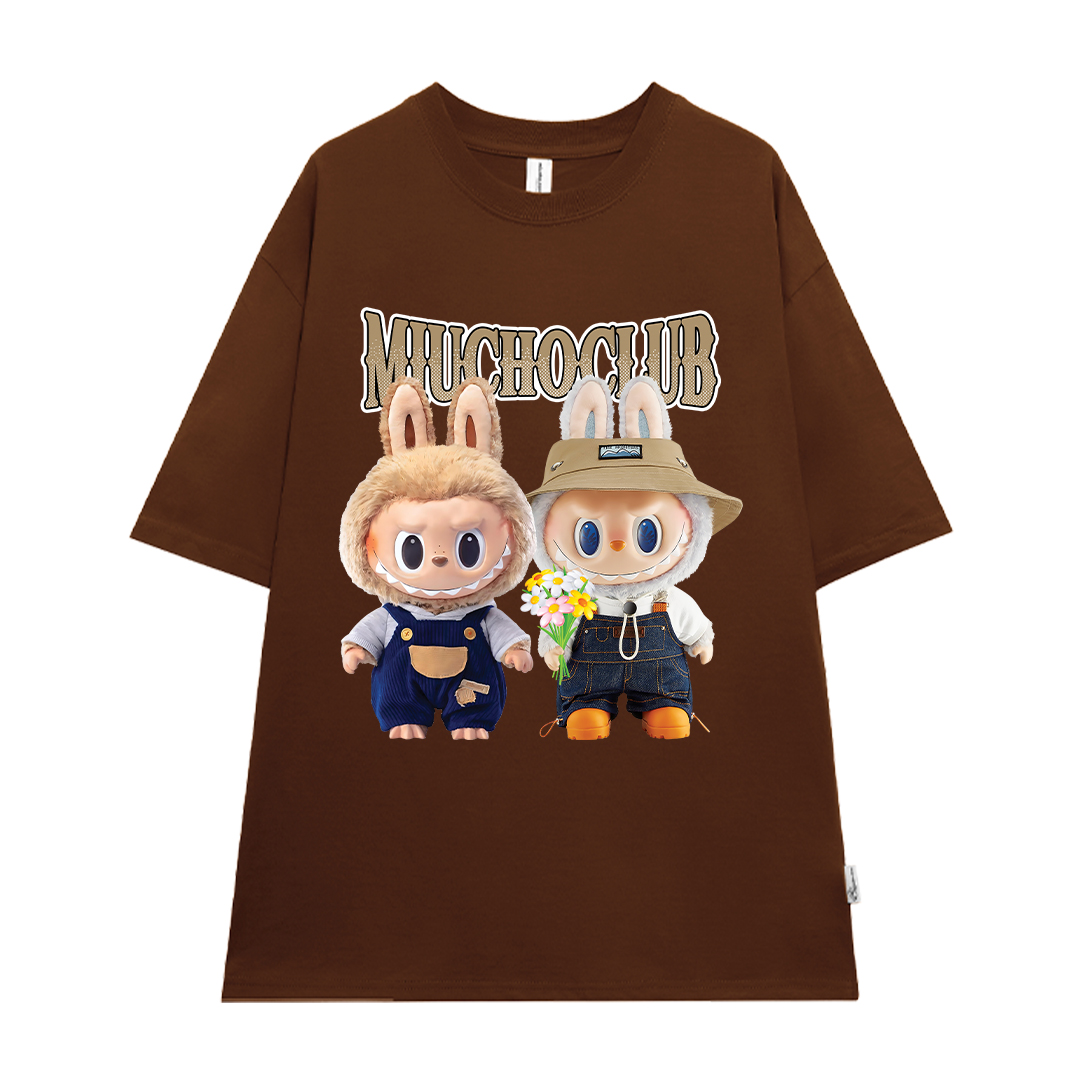 Áo phông labubu form rộng nhiều màu ATD1448 Miucho vải cotton cổ tròn in mix_thumbnail_12