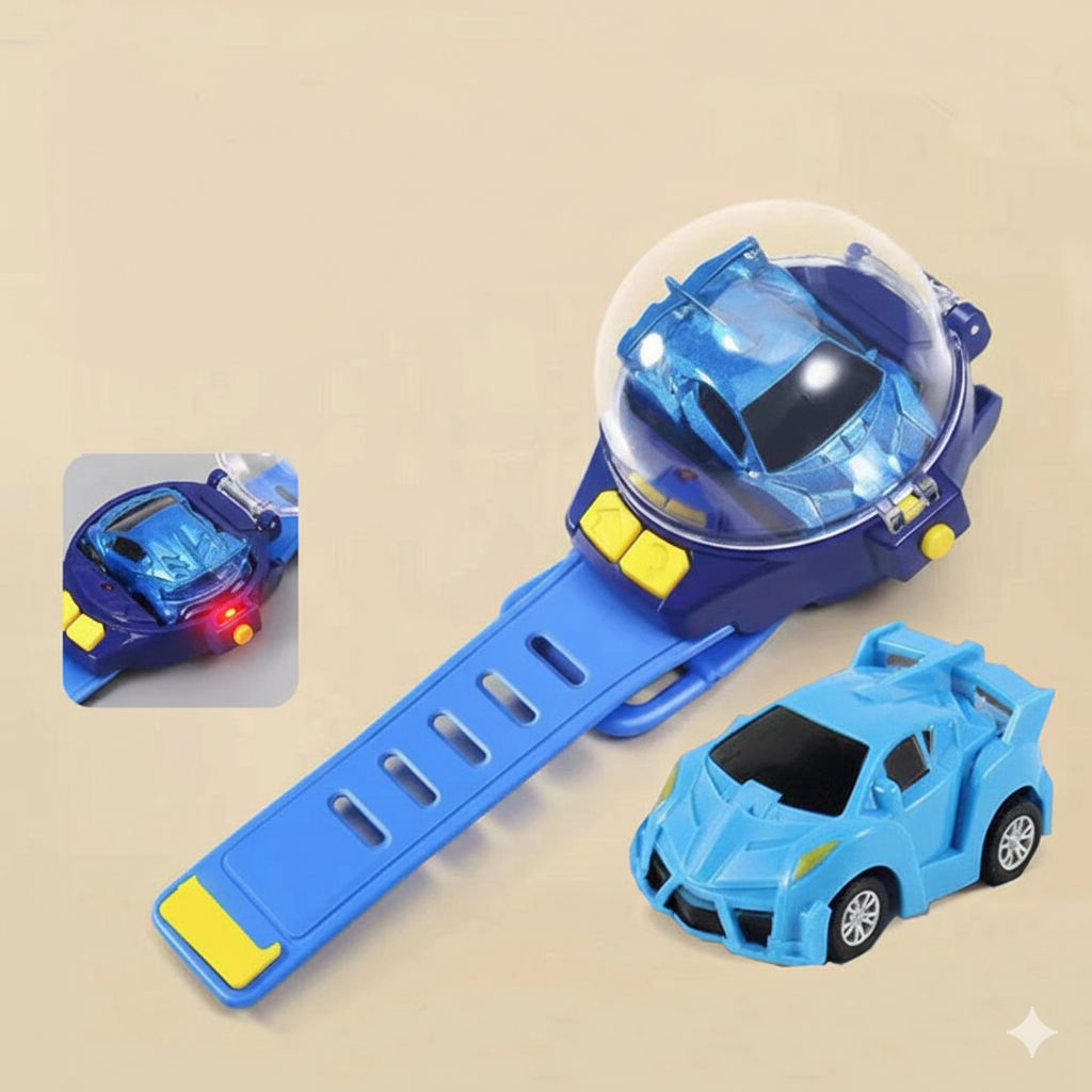 Đồng Hồ Điều Khiển Xe Mini 2.4G – Xe Đeo Tay Cho Bé Có Đèn LED, Sạc USB Siêu Ngầu 301DH