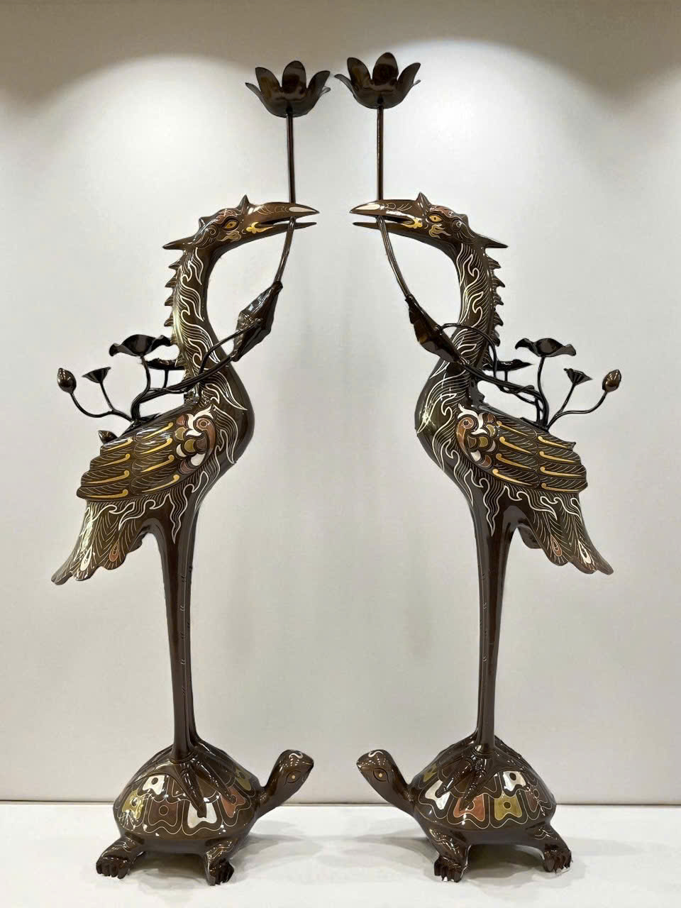 Bộ ngũ sự cao 60cm khảm ngũ sắc khảm kỹ _thumbnail_6