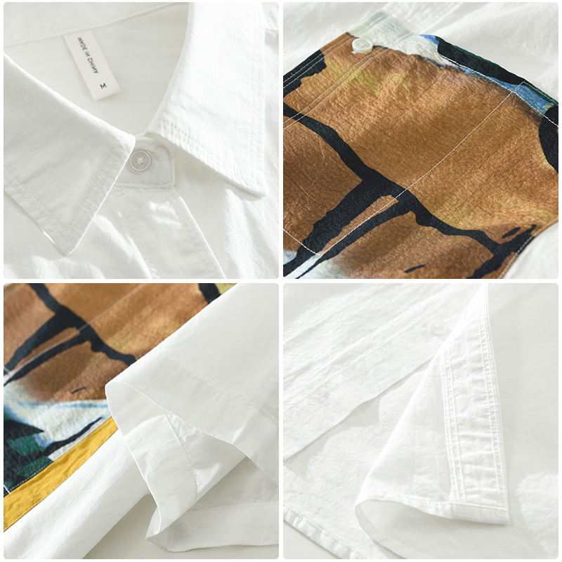 Áo Sơ Mi Nam Ngắn Tay Kiểu Nhật – In Họa Tiết Nghệ Thuật, Form Rộng, Cotton Thoáng Mát_thumbnail_3