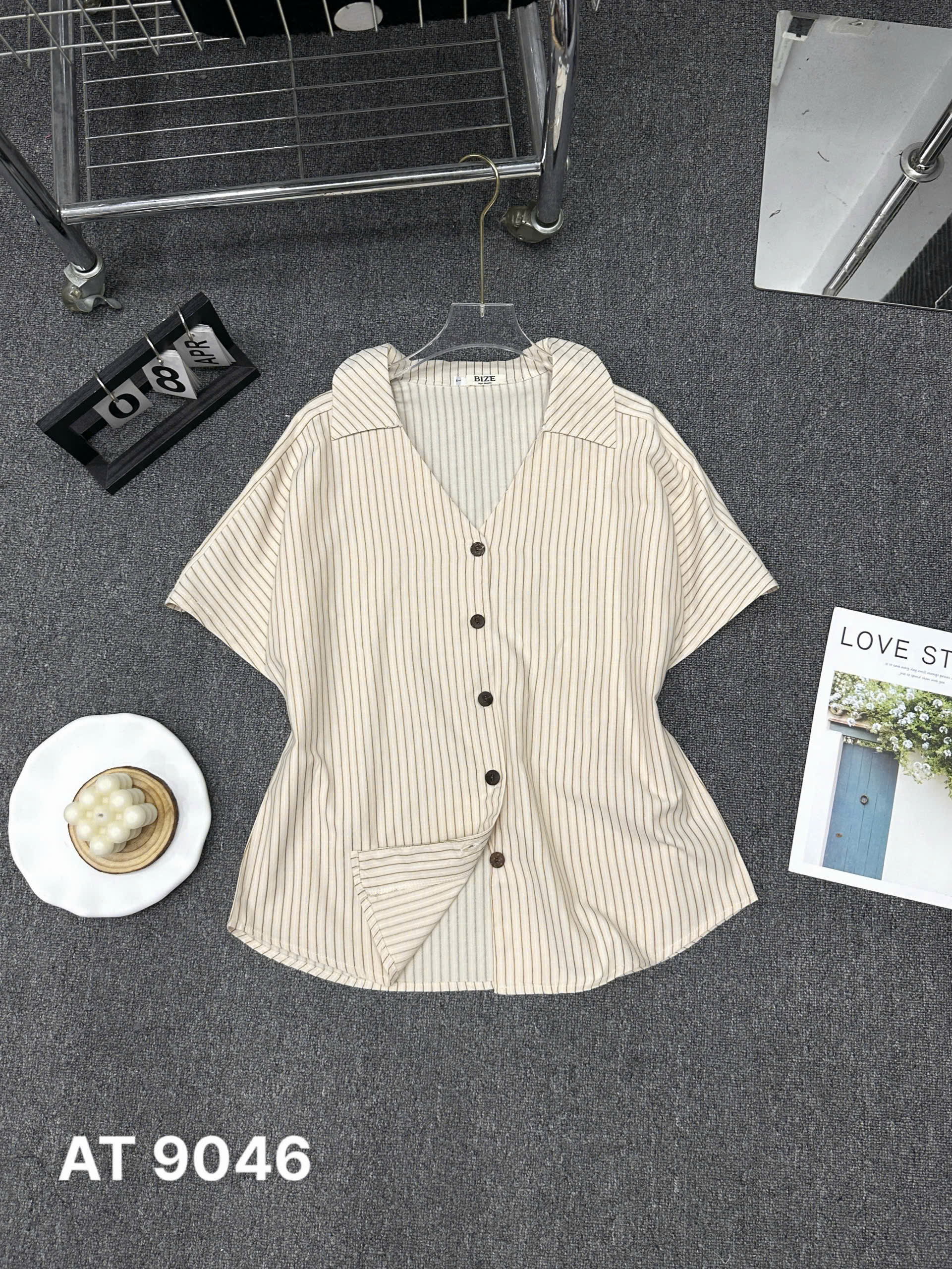 Áo sơ mi form rộng cổ chữ V bigsize AT9046 dành cho nàng béo mập từ 55-90kg_thumbnail_3