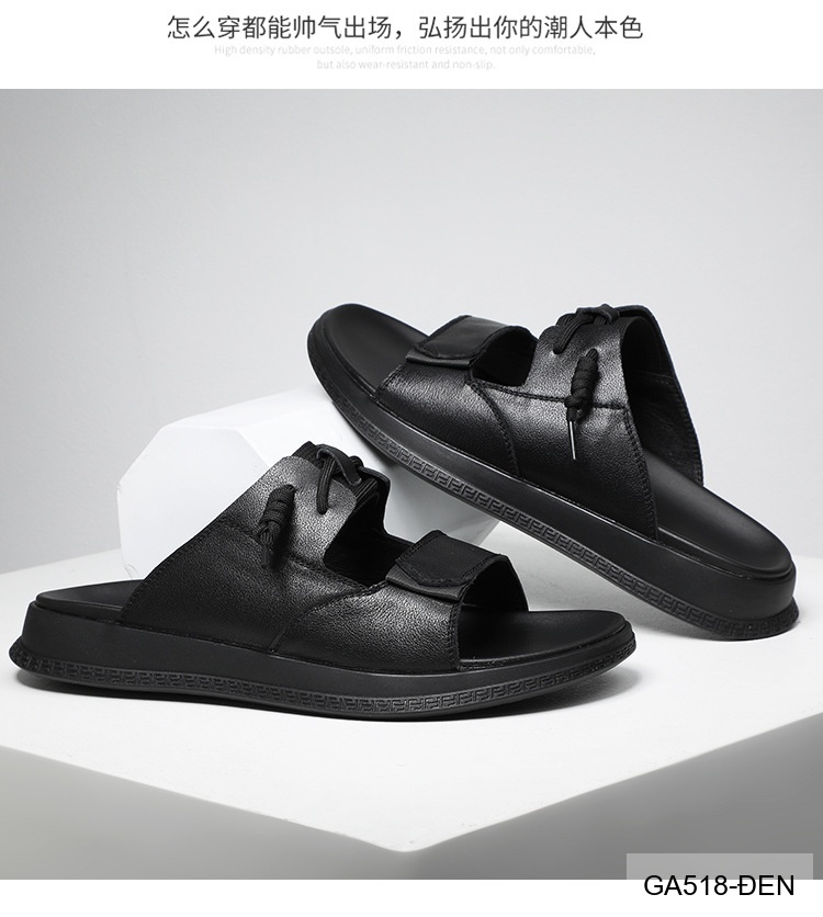 GA518 - Dép xỏ ngón nam da bò đế cao su phong cách trẻ trung màu đen_thumbnail_12