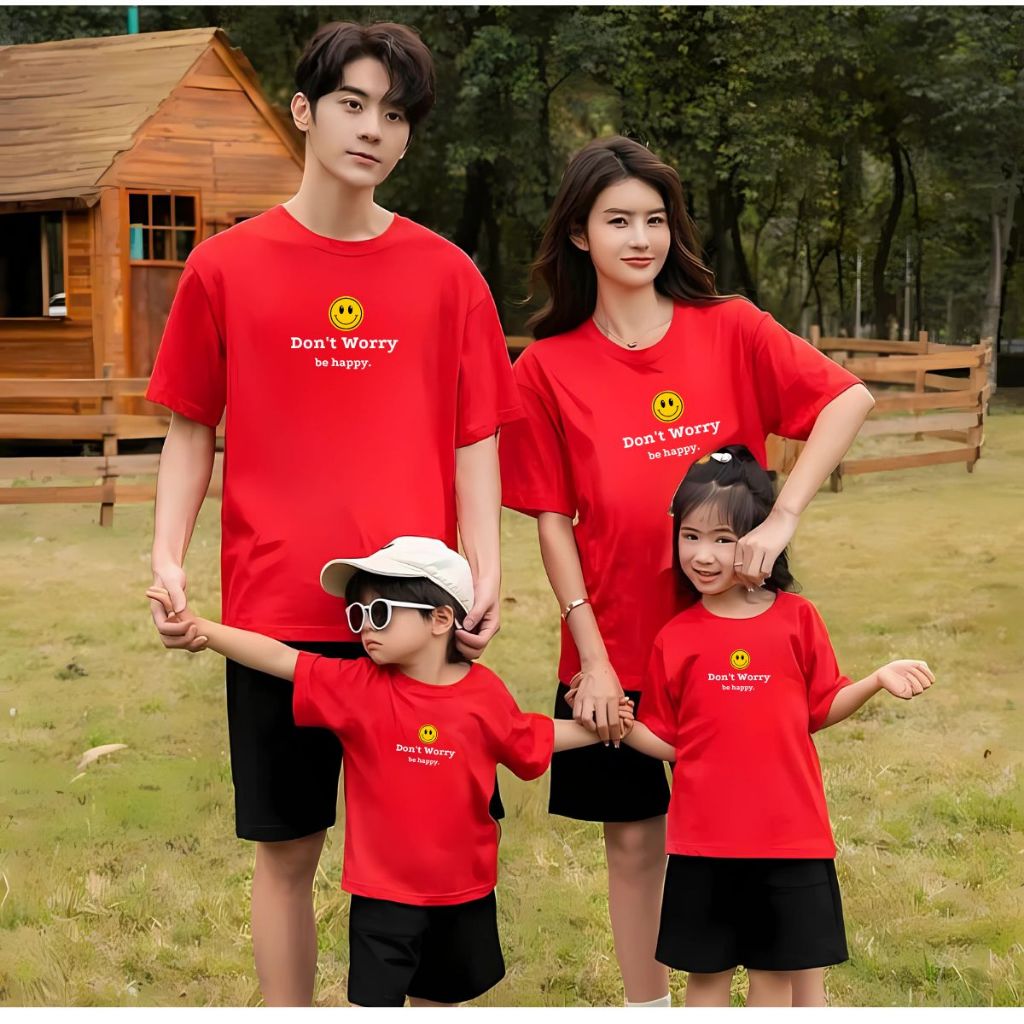 Áo phông gia đình in hình mặt cười - Áo thun đồng phục gia đình 3-4-5 người - Loza GĐ3039_thumbnail_2