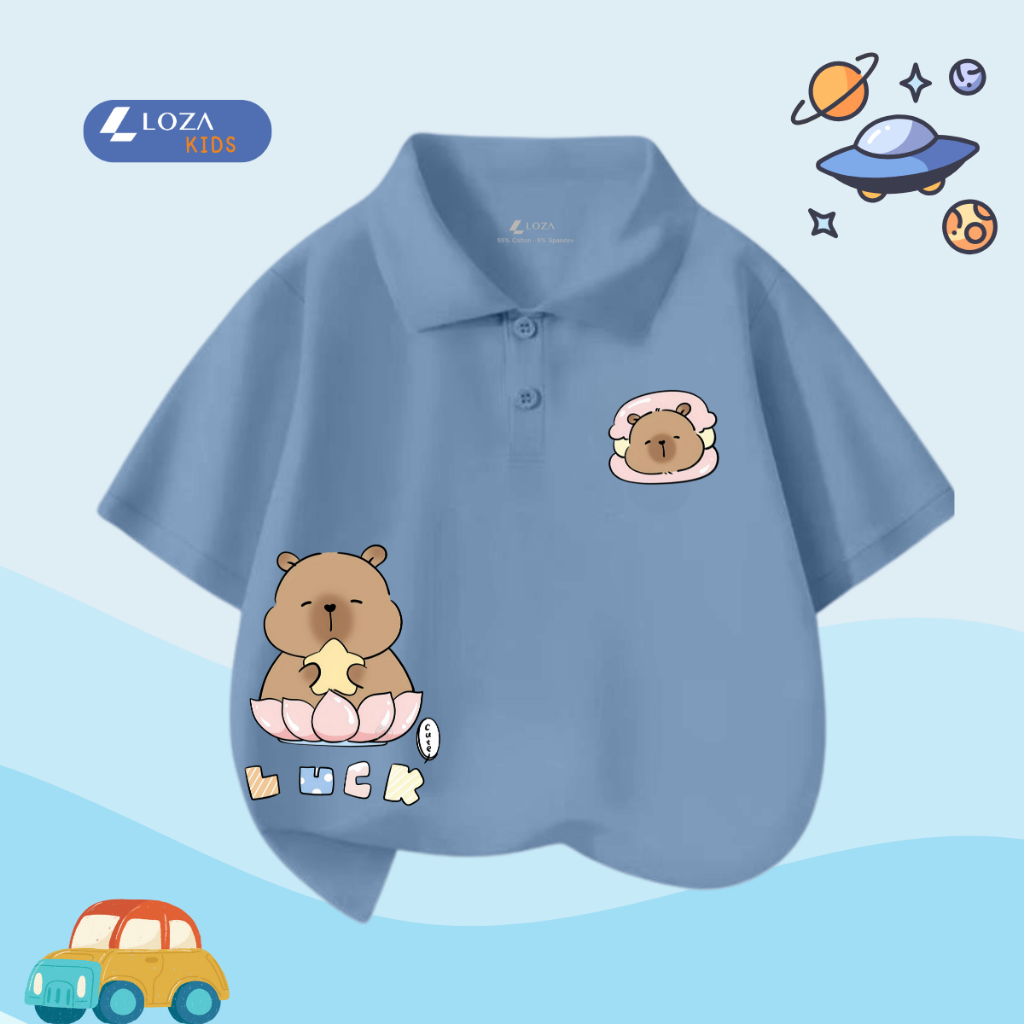 Áo polo bé trai in hình Capy Luck - Loza Kids PL3097_thumbnail_5