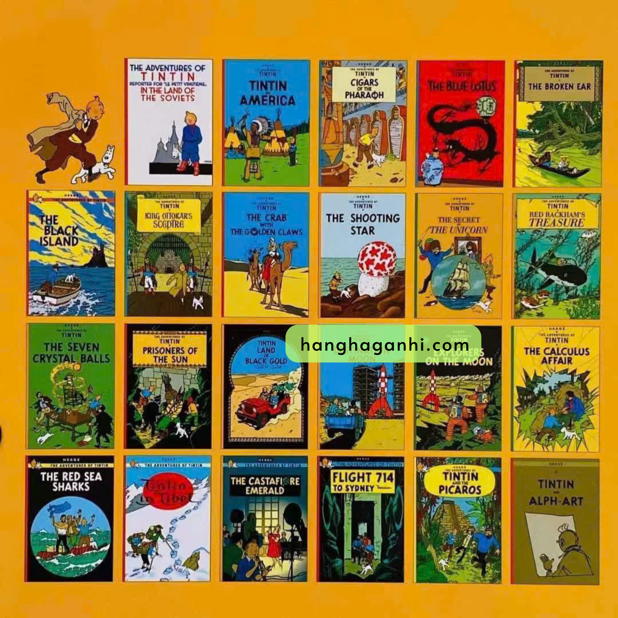 Bộ 23 cuốn The adventures of Tintin màu vàng, Cuộc phiêu lưu của Tintin sách nhập_thumbnail_4