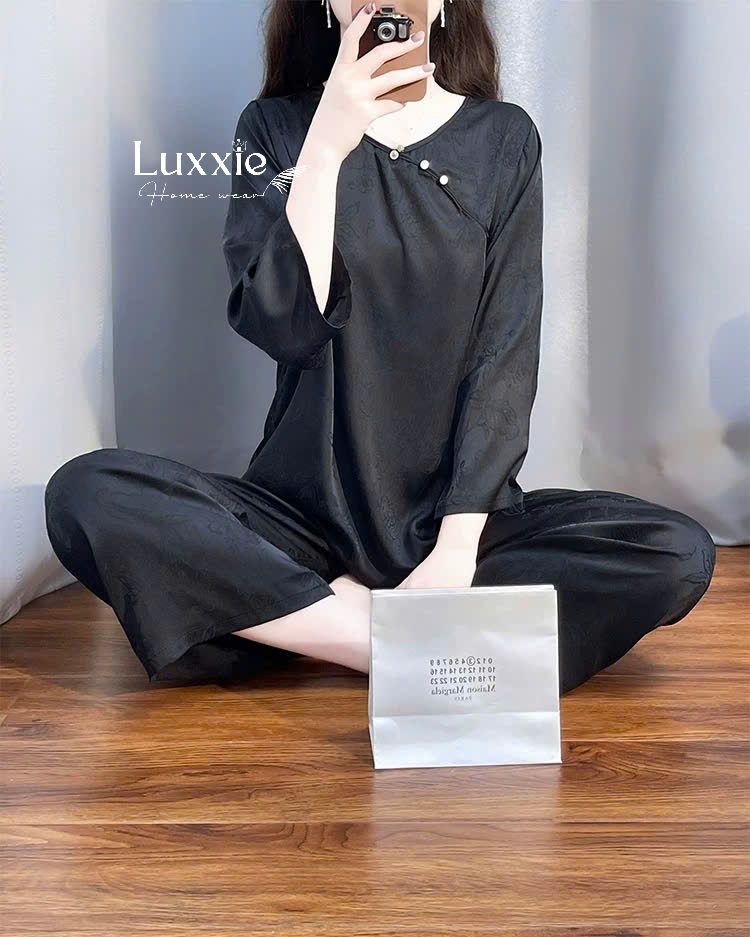 N120 Pijama lụa QCCC màu đen phong cách Trung Hoa_thumbnail_4