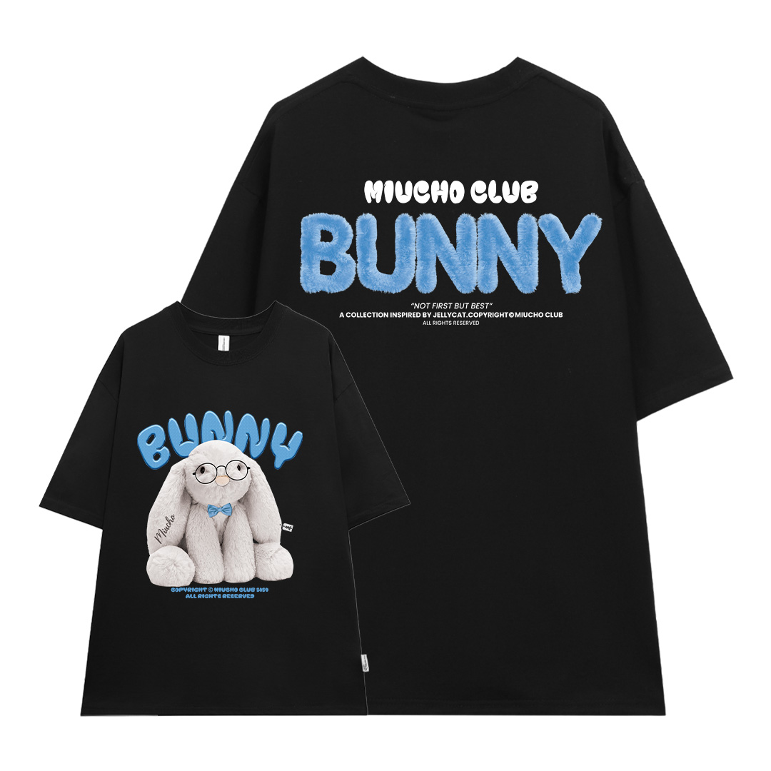 Áo thun thỏ Bunny form rộng local brand ATD1257 Miucho tay ngắn cổ tròn in mix_thumbnail_9
