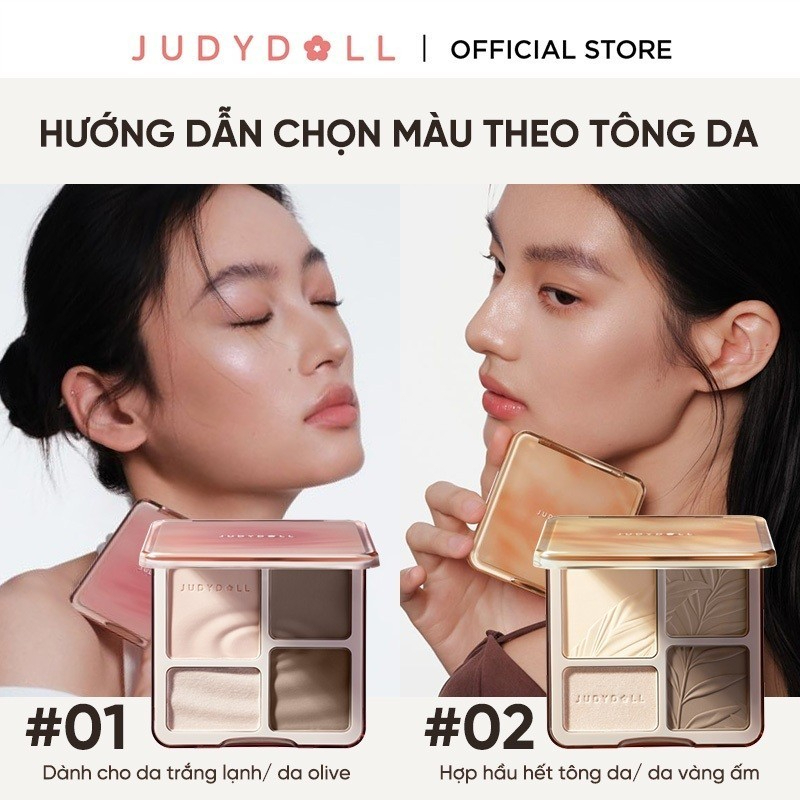 [JUDYDOLL] Bảng phấn tạo khối 4 ô Judydoll kèm bắt sáng 9g_thumbnail_2