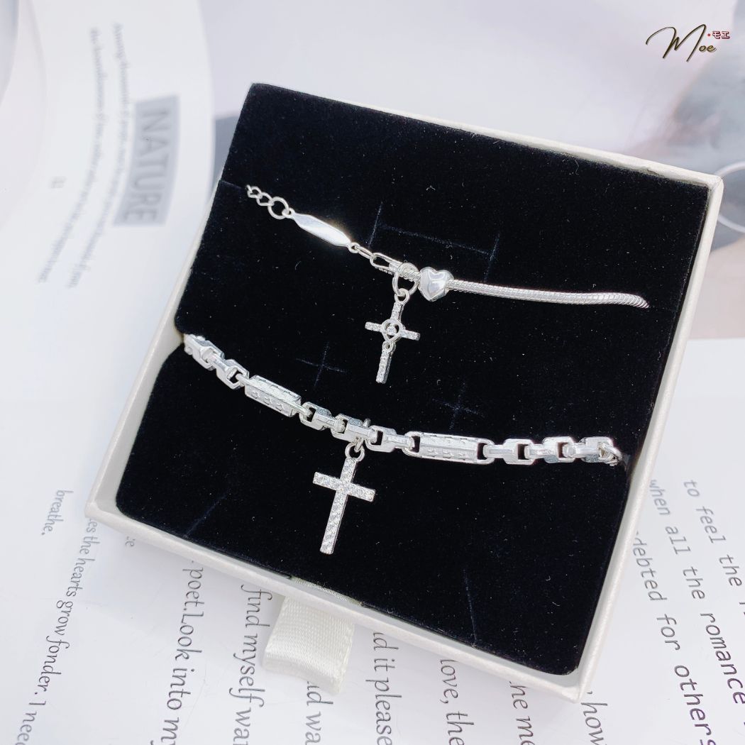 ĐT47 - Lắc tay đôi thánh giá ống đốt mix dây tim