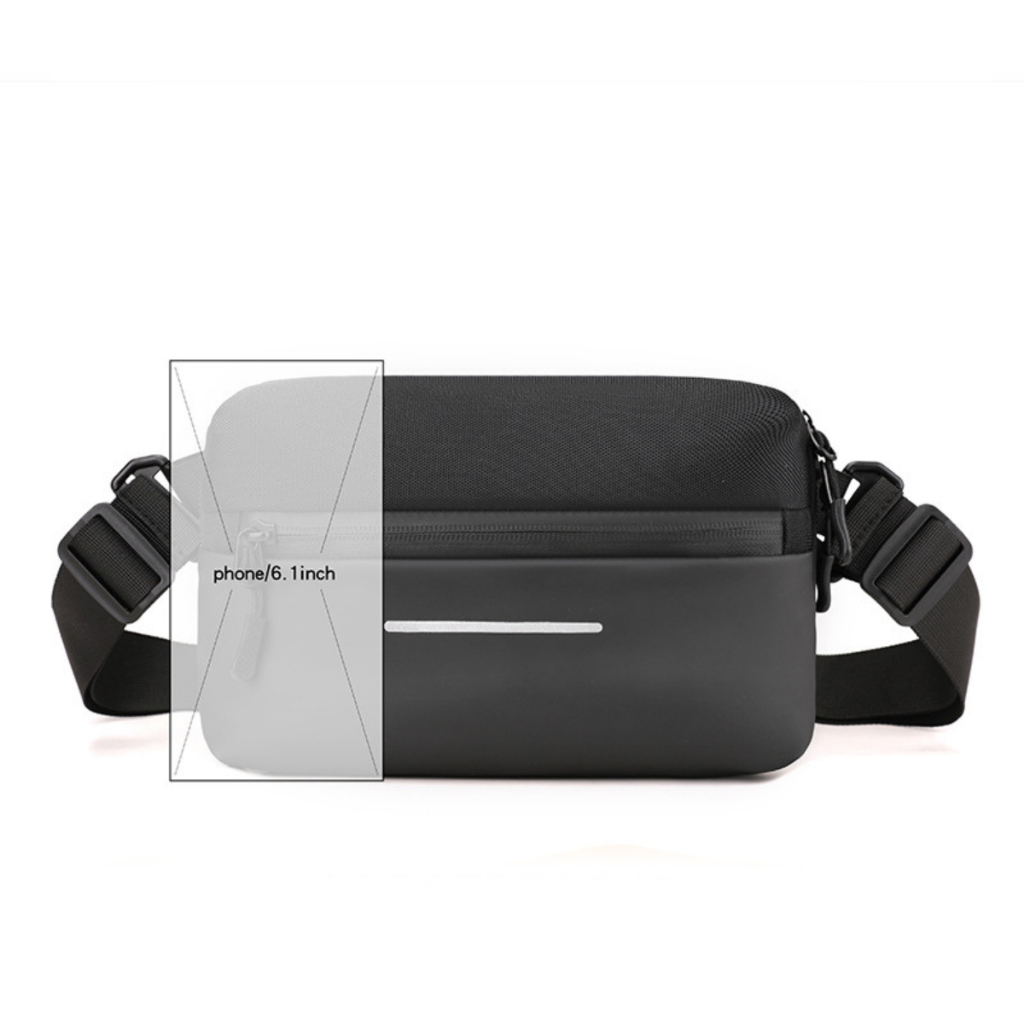 HUBO Men's Chest Bag High Quality Waterproof Leather For Men's Sports Jogging