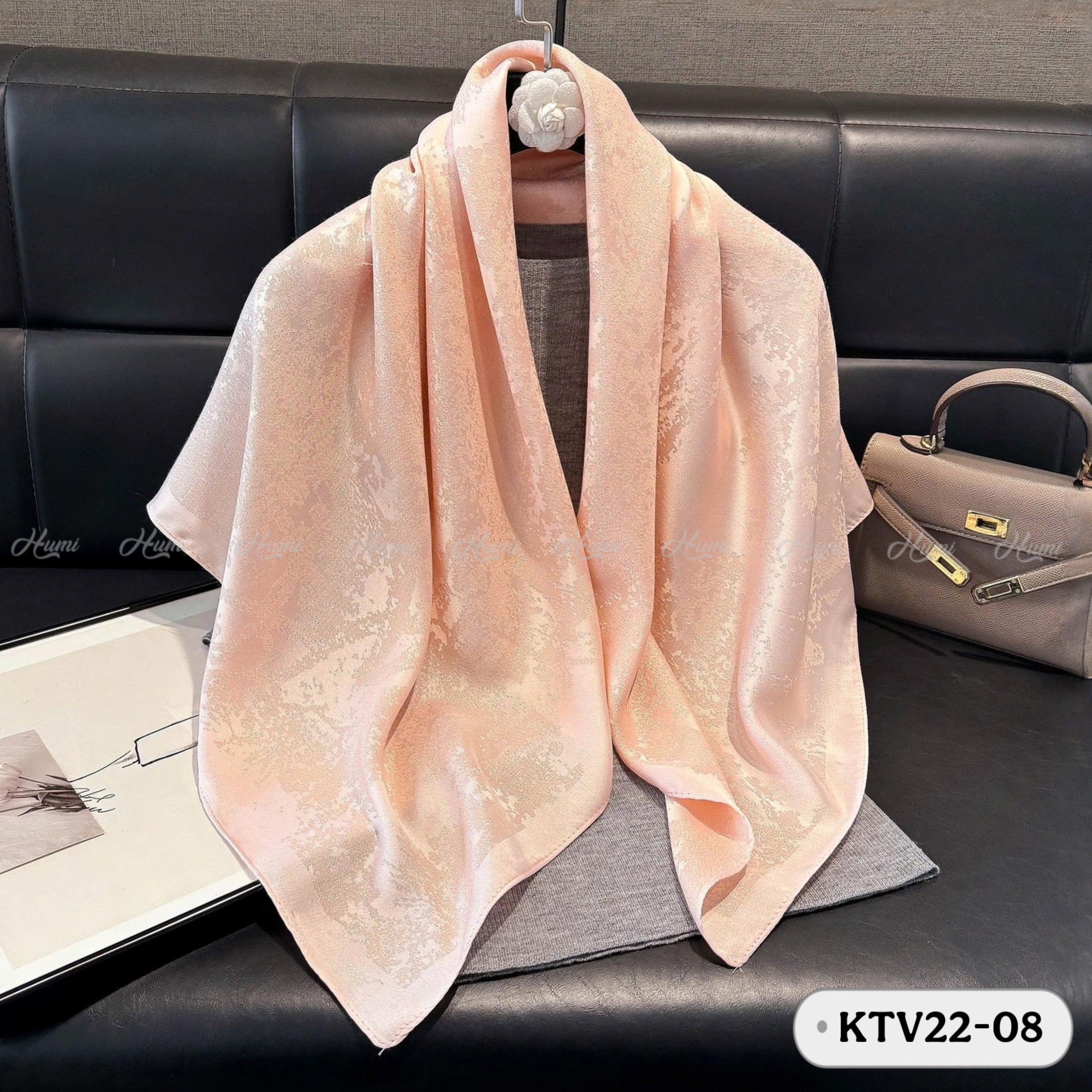 KHĂN LỤA VUÔNG KIM TUYẾN (KTV22-08 HỒNG)