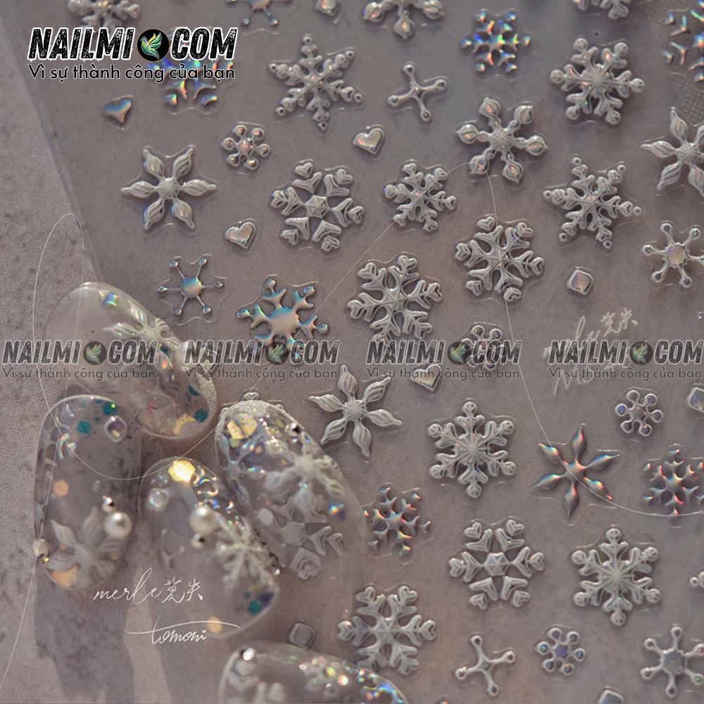 Sticker nails Tuyết noel MS487