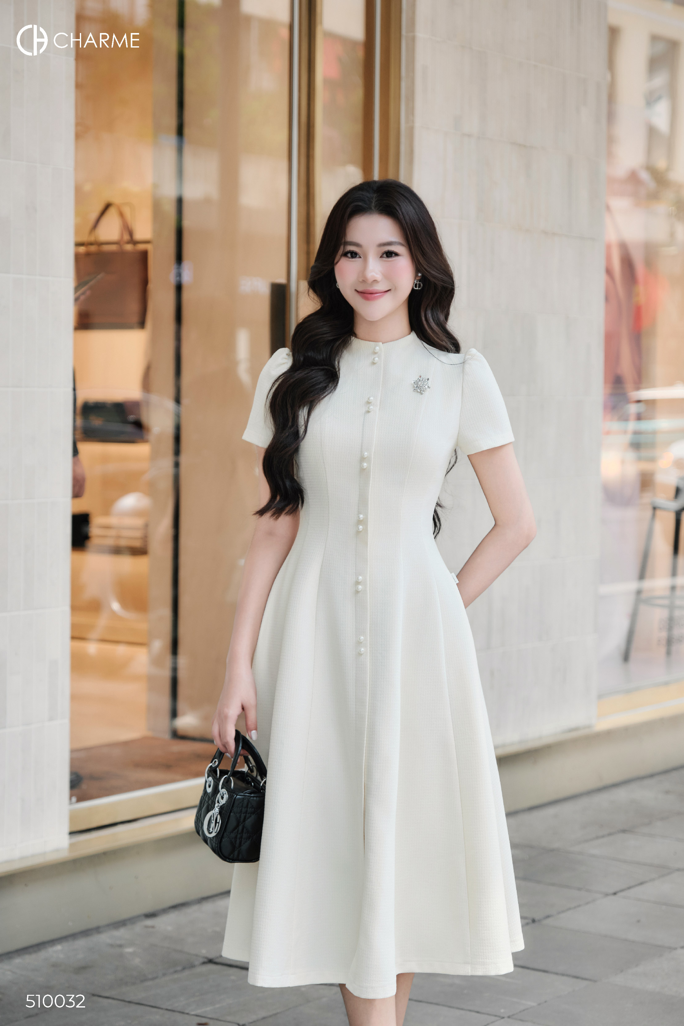 Váy cổ tròn khuy ngọc tag đá_thumbnail_2