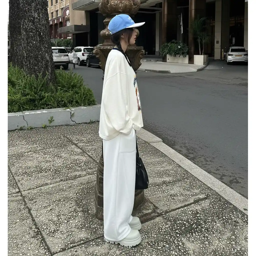 Áo thun form boxy unisex Miucho thoáng mát mềm mại thoải mái tay dài phối cổ gia đình cún 2808_thumbnail_8