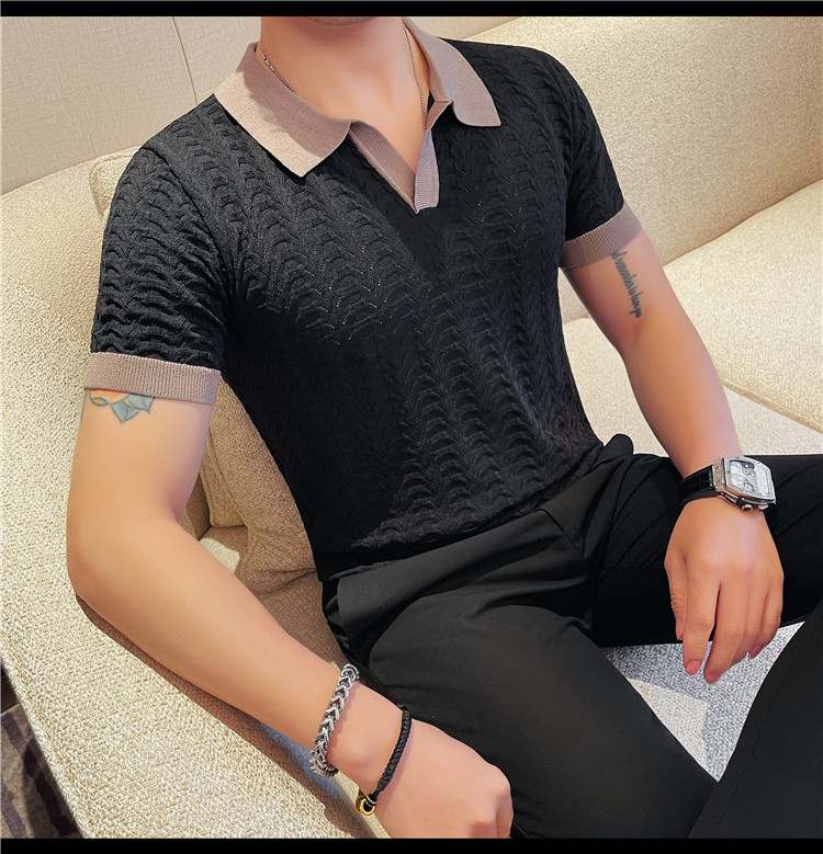 PA36 – Áo polo nam lụa đá dệt kim mỏng, cổ điển_thumbnail_5