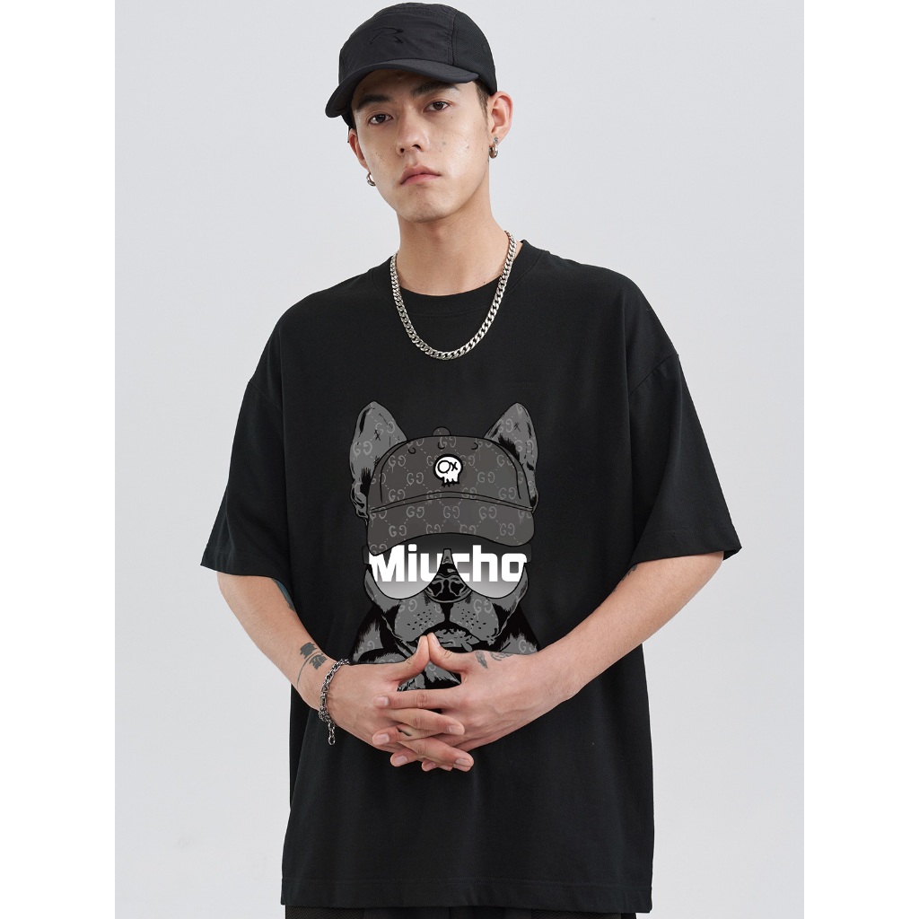 Áo phông nam boy phố form rộng nhiều màu ATD1071 Miucho Man tay ngắn cổ tròn in mix_thumbnail_4