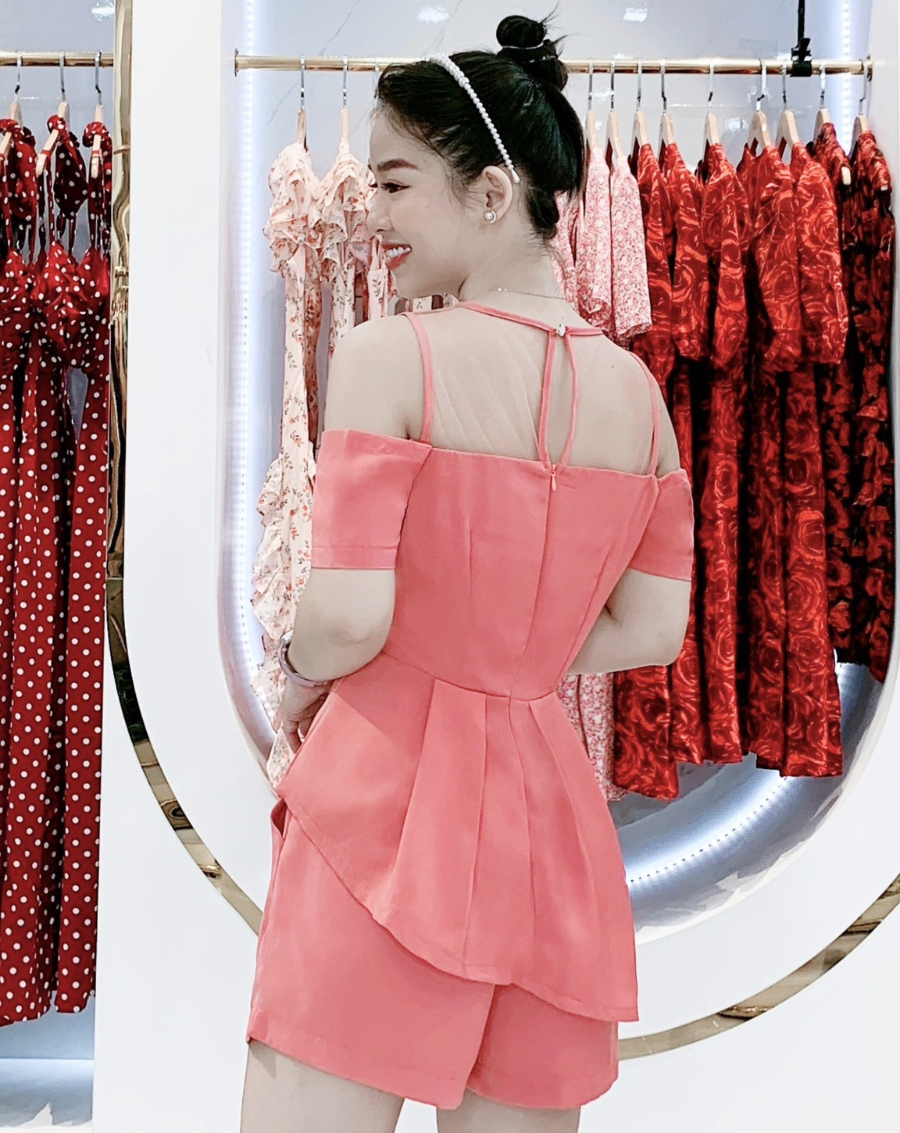 Set bộ quần short áo kiểu xếp ly