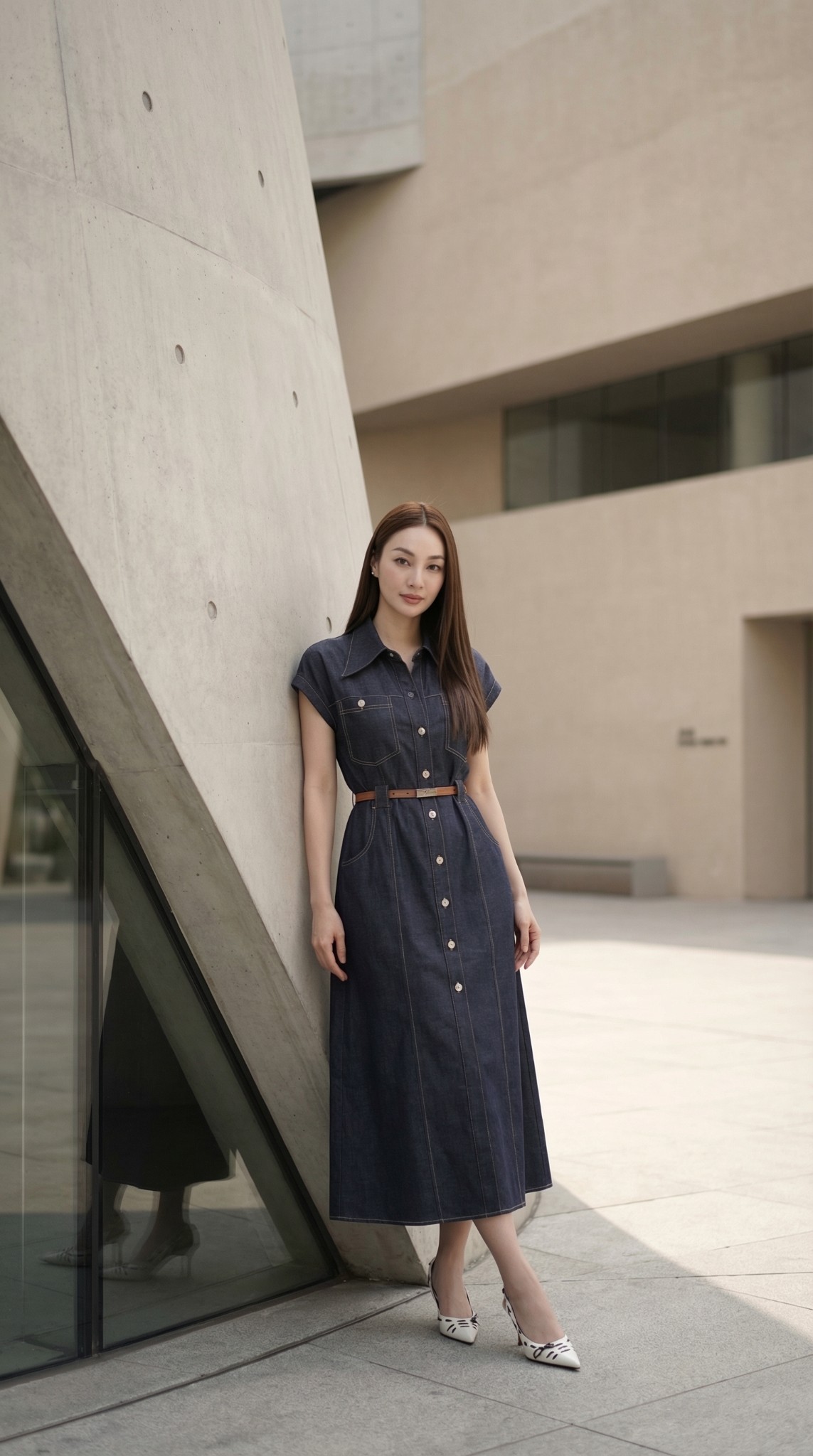 Đầm sơ mi jean TRALI 26200