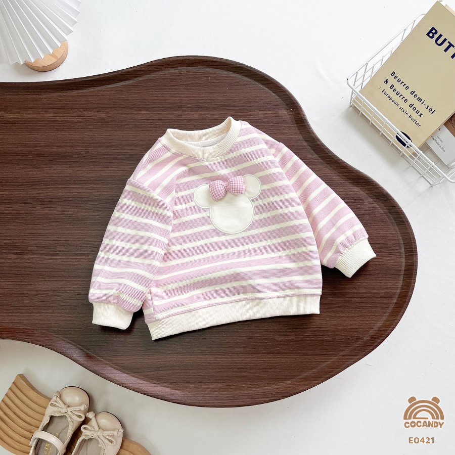 Áo dài HỒNG kẻ BE phối mickey_thumbnail_4