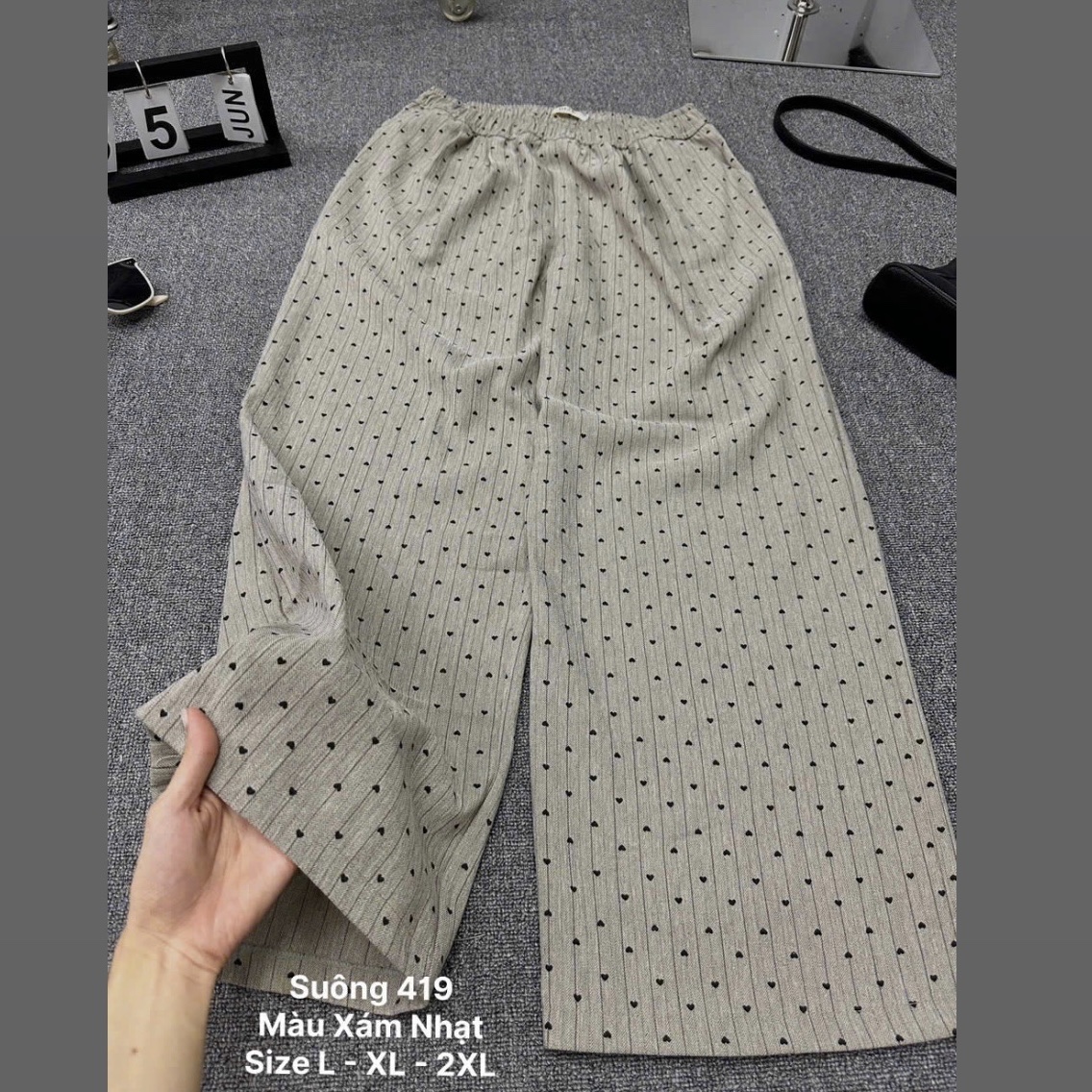 Quần suông sọc xương cá lưng thun bigsize QD419 dành cho nàng béo mập từ 55-90kg_thumbnail_6