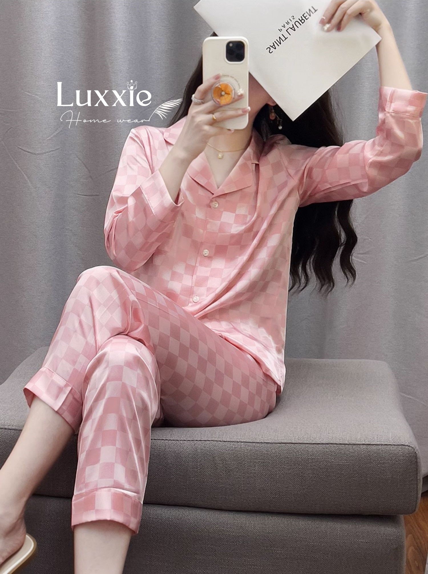 N29 Bộ ngủ lụa kẻ caro hồng_thumbnail_5