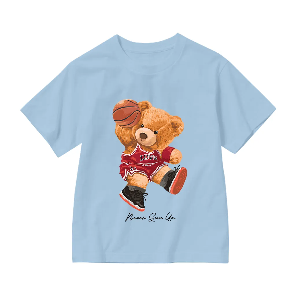 Áo thun cho bé trai bé gái Kado vải cotton dày dặn thoáng mát Gấu Teddy in artwork 2911_thumbnail_11