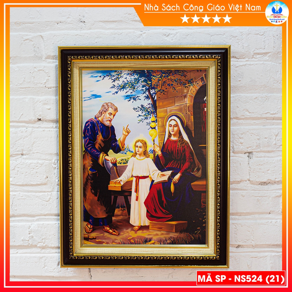 Tranh Canvas cao cấp Gia Đình Thánh Gia mẫu 1 - Quà tặng Công Giáo - In hình theo yêu cầu - NS524-1_thumbnail_1