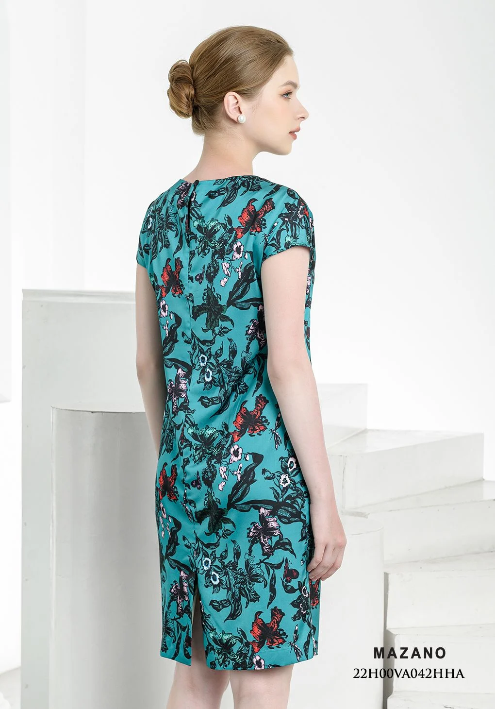 Đầm xanh suông họa tiết_thumbnail_4