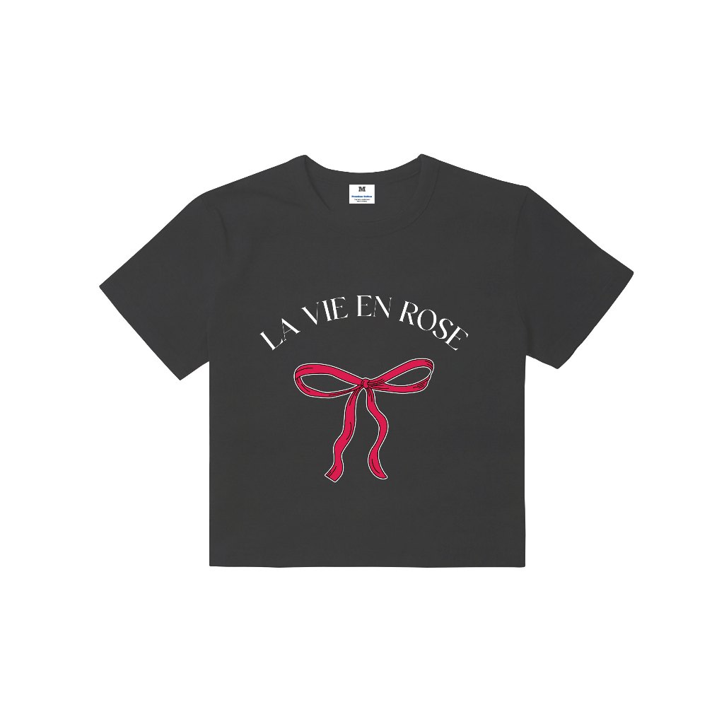 Áo croptop nơ xinh form ôm CRD1219 Miucho tay ngắn vải cotton thoáng mát cổ tòn in mix_thumbnail_12