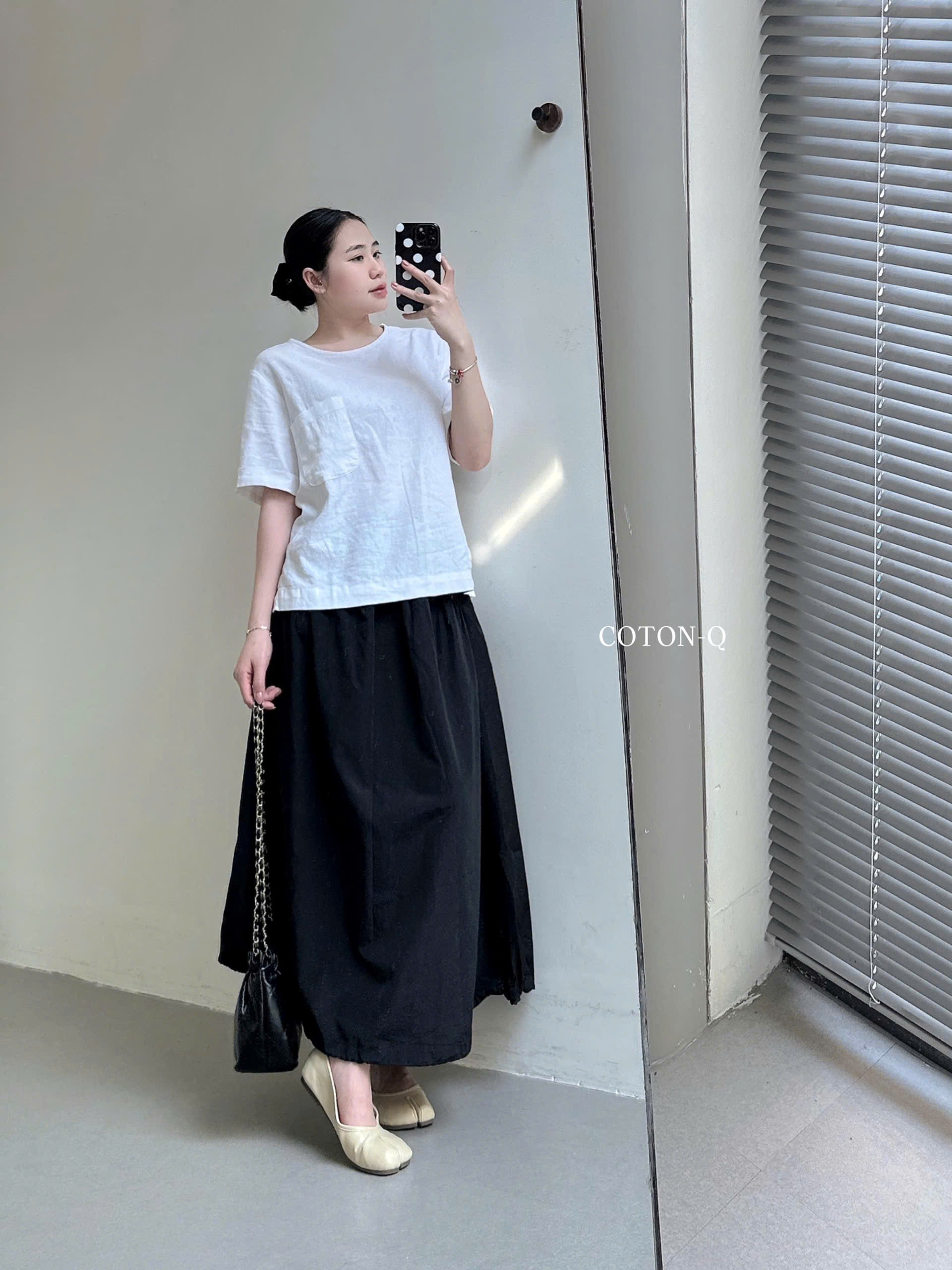 Áo thun tay ngắn Coton Q linen phối túi_thumbnail_5