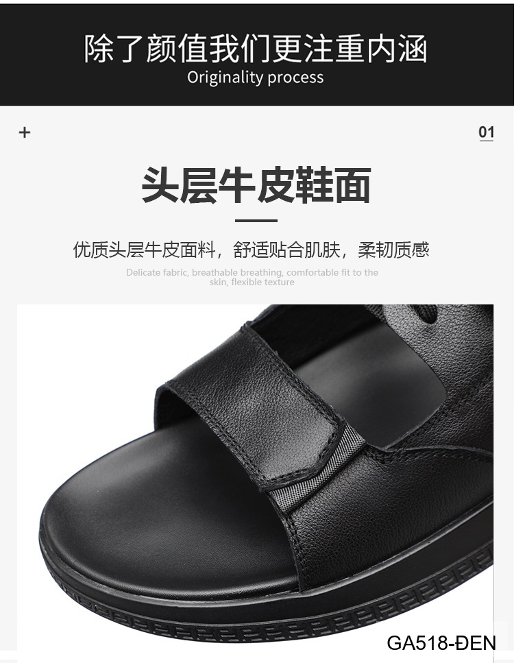GA518 - Dép xỏ ngón nam da bò đế cao su phong cách trẻ trung màu đen_thumbnail_18
