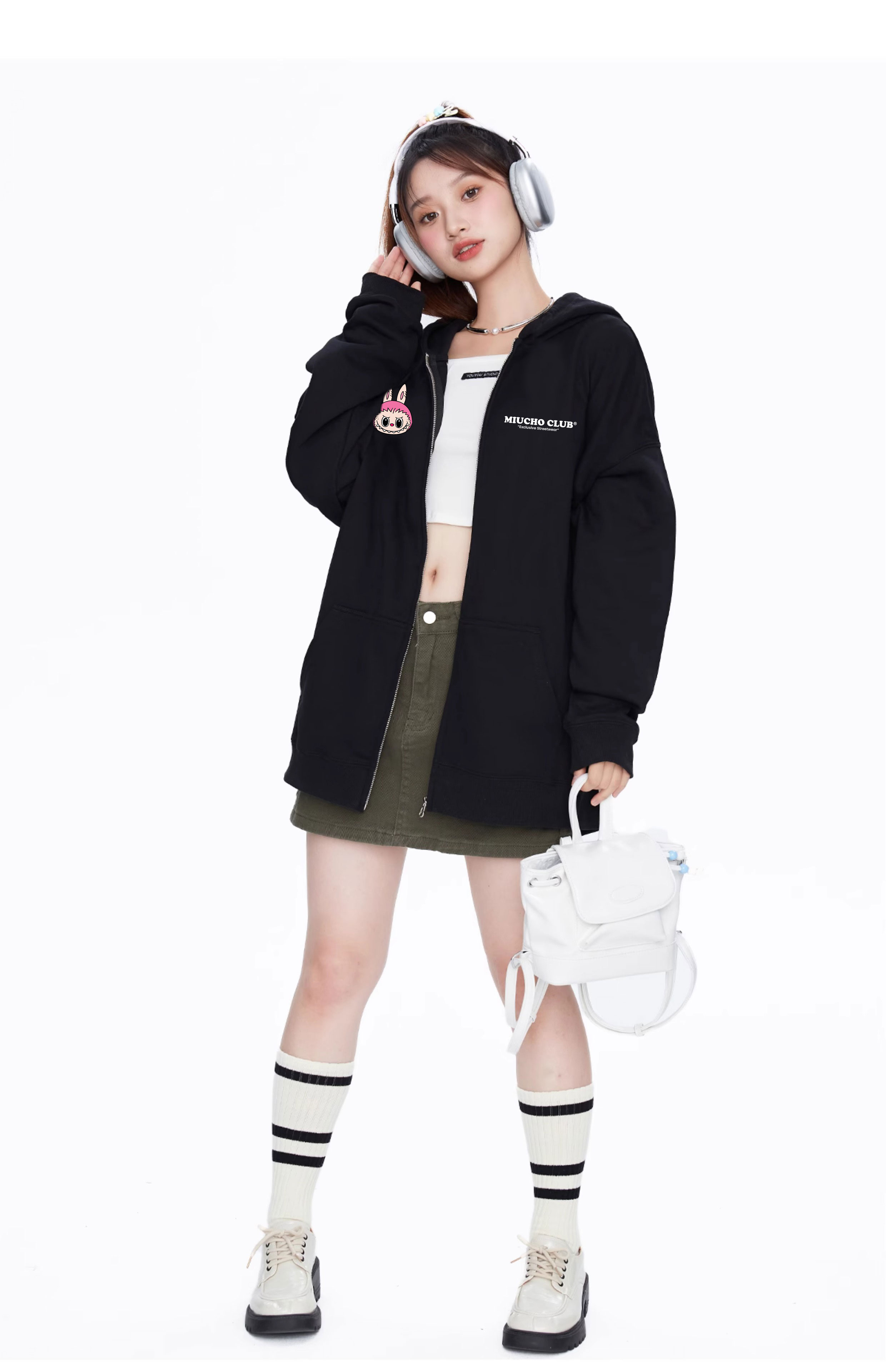 Áo hoodie zip labubu unisex local brand HZD1405 Miucho nỉ chân cua dày dặn in mix_thumbnail_5