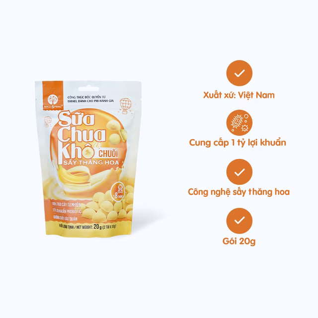 SỮA CHUA SẤY KHÔ Myco Spring chuối 20g