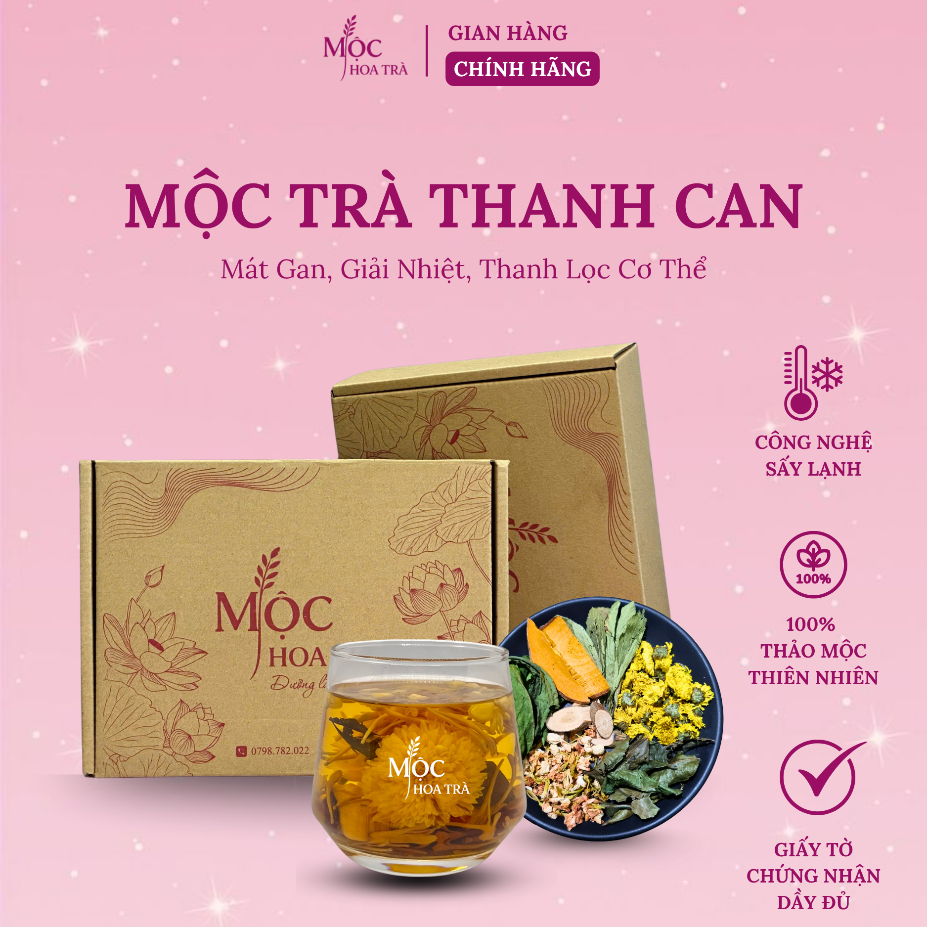 Mộc Trà Thanh Can – Trà Thảo Mộc 6 Vị – Hỗ Trợ Mát Gan, Giải Nhiệt, Thanh Lọc Cơ Thể – Nguyên Liệu Sấy Lạnh_thumbnail_1