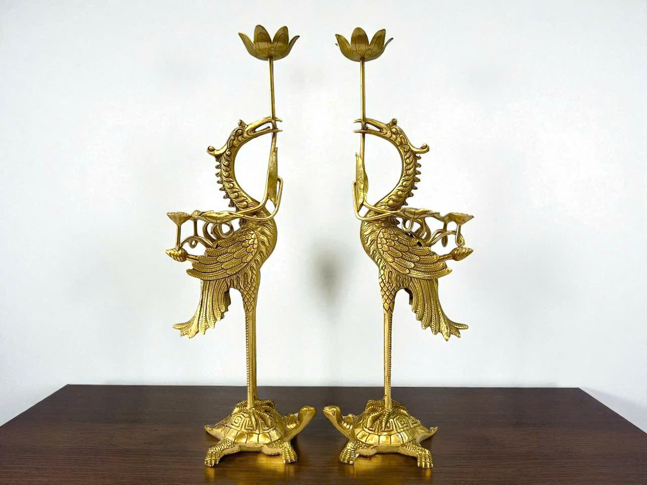 Bộ ngũ sự cao 45cm đúc đồng vàng thau _thumbnail_8