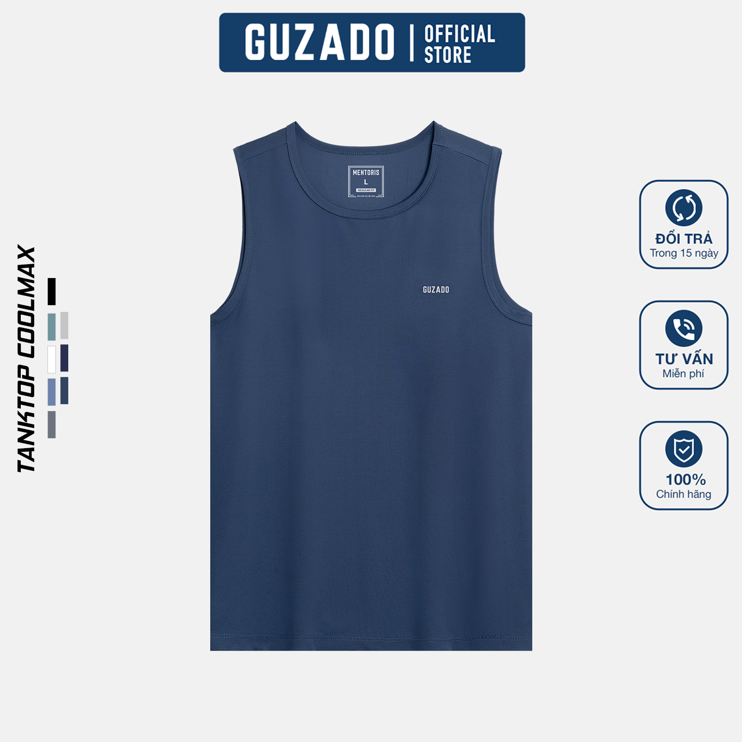 Áo Tanktop Thể Thao GUZADO Vải Thun Thông Hơi Thoáng Khí GTT05