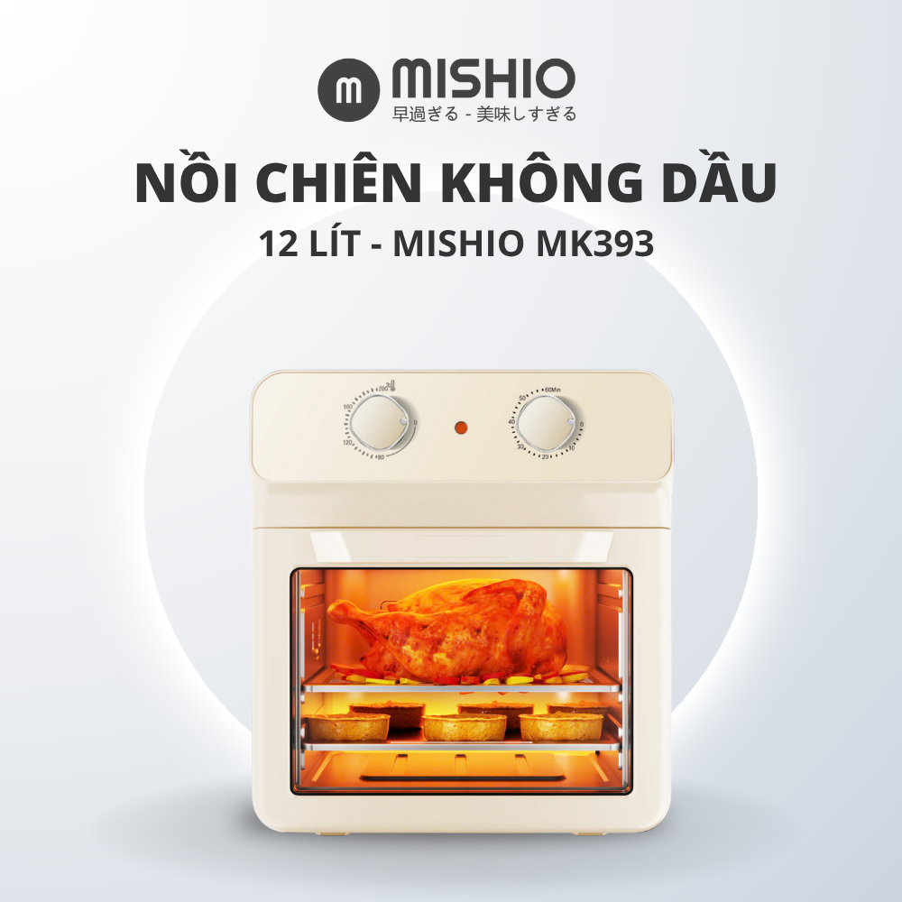 Nồi chiên không dầu 12L Mishio MK393 - tặng nồi cơm 0.8L_thumbnail_1