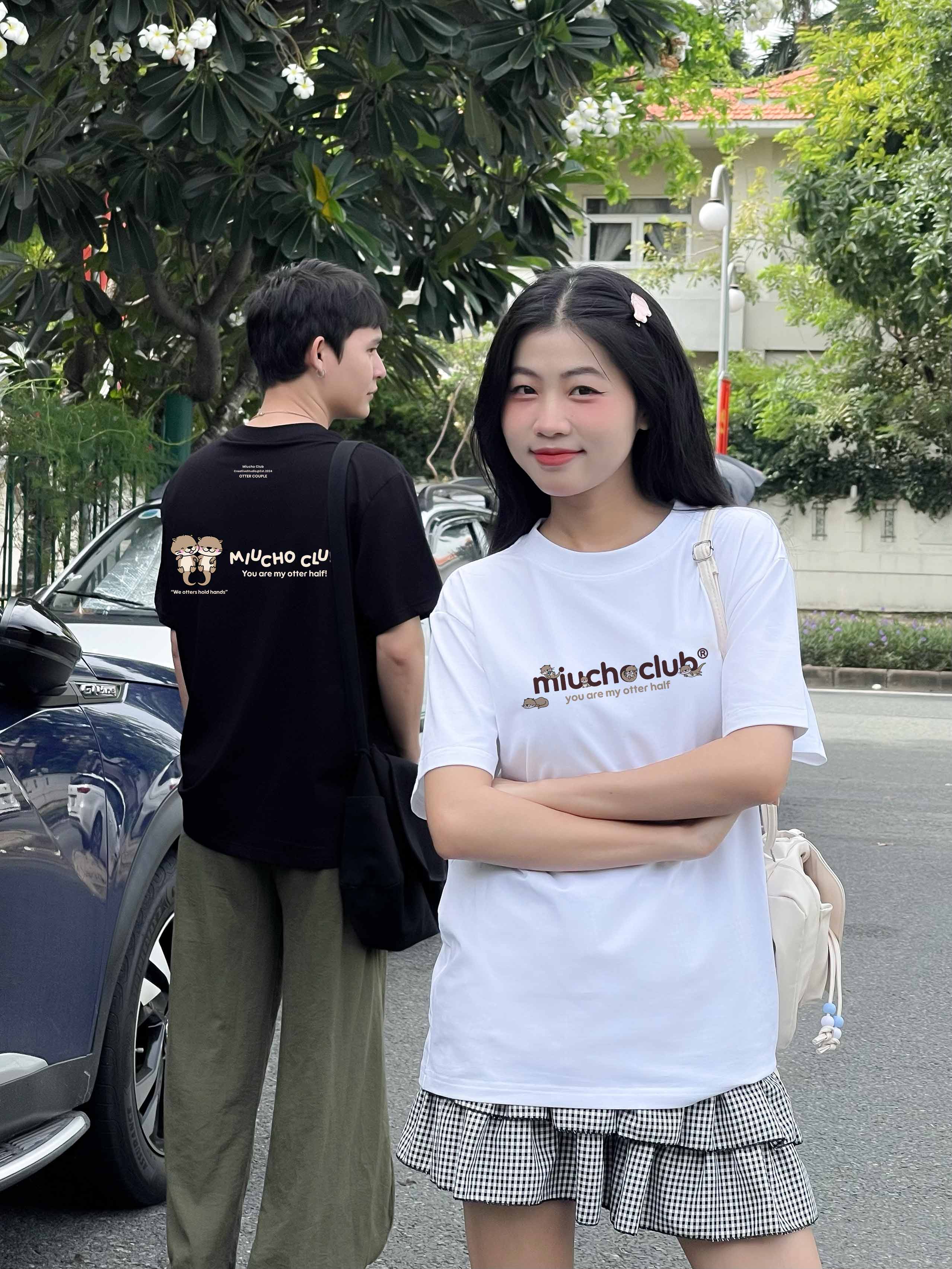 Áo thun cặp nam nữ form rộng 1945 Miucho cổ tròn vải 4c cotton 220gsm thoáng mát in mix_thumbnail_3