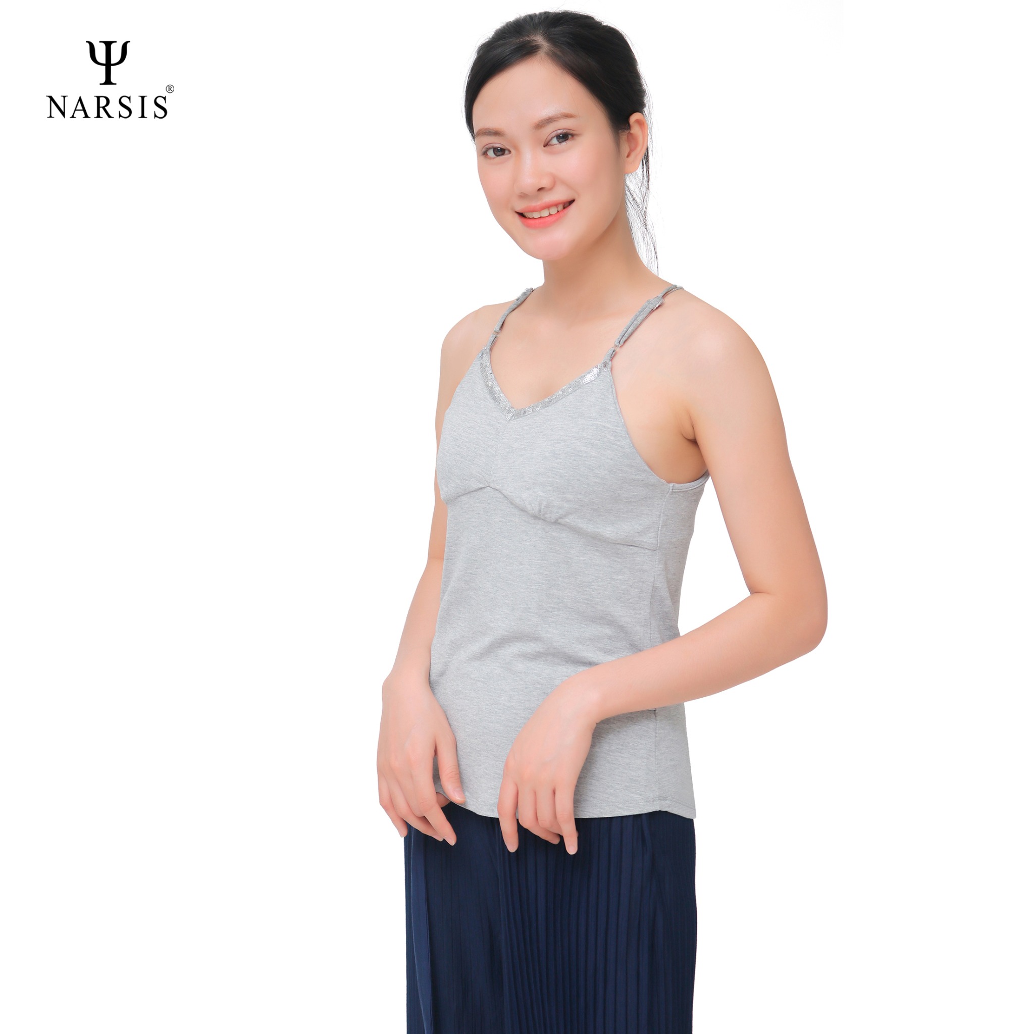 AÓ DÂY NỮ KIỂU - L7018 NARSIS CHẤT LIỆU THOÁNG MÁT, DỄ CHỊU, THOẢI MÁI CẢ NGÀY, DỄ VẬN ĐỘNG_thumbnail_0