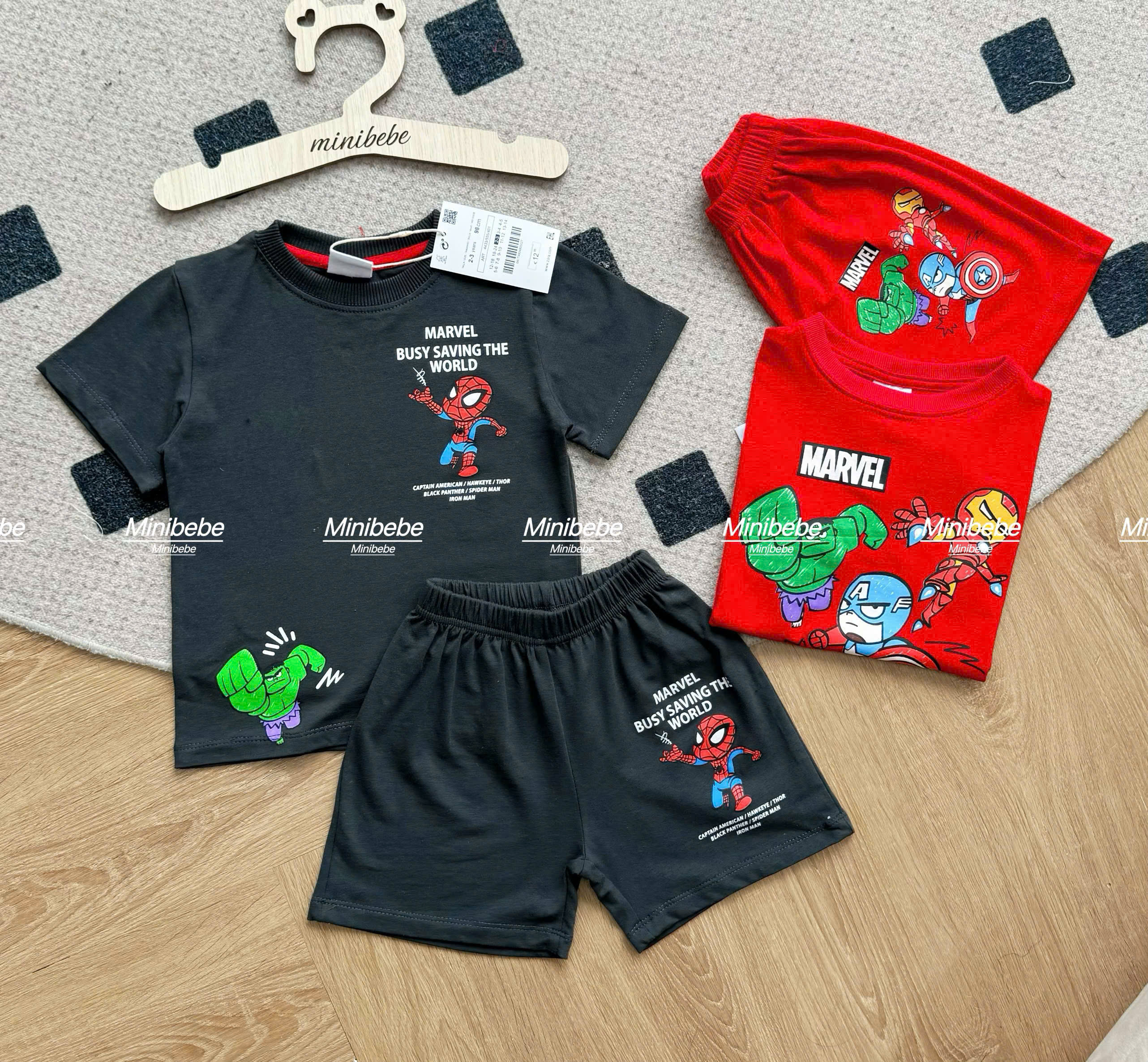 B34 SET 2 BỘ CỘC ĐỎ ĐEN MARVEL MINIBEBE- A100.103_thumbnail_2