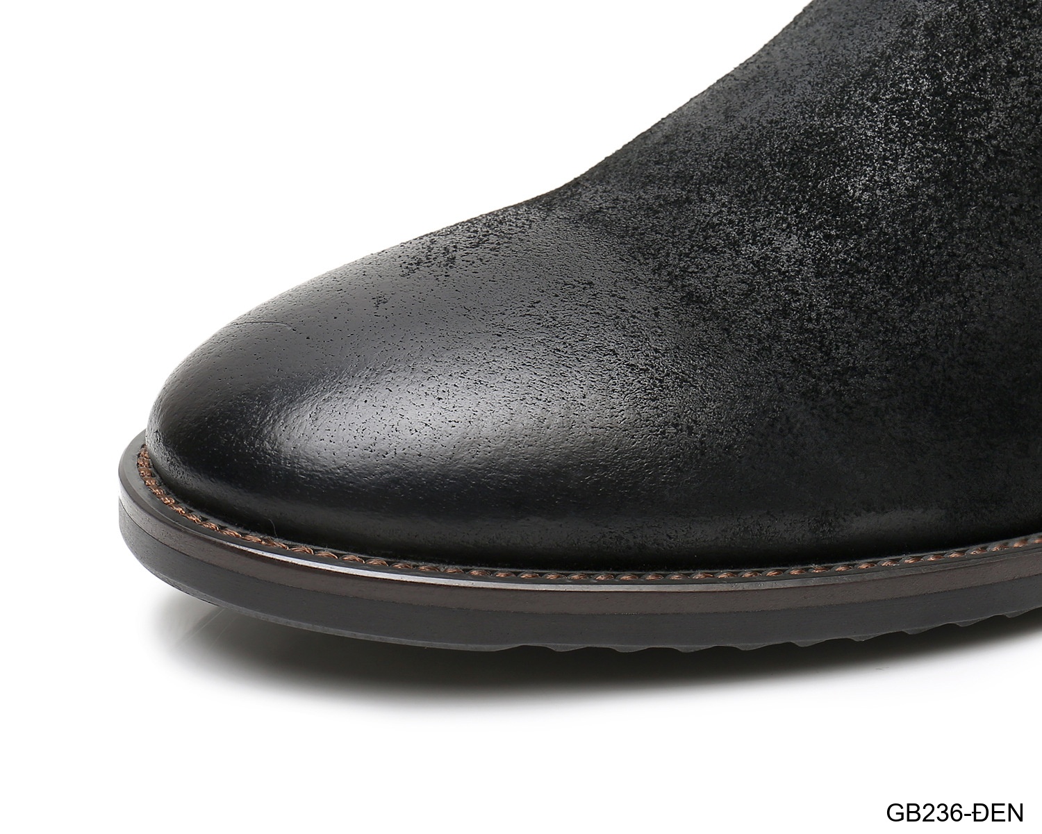 GB236 - Giày Chelsea Nam Da Heo Phong Cách Anh Quốc, Đế Cao Su Thoáng Khí, Màu Đen Kaki_thumbnail_19