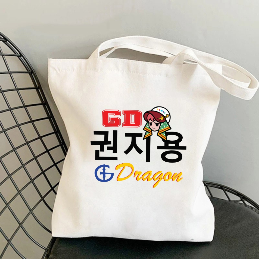 Túi Tote hình G-Dragon - Túi vải canvas có túi phụ và khoá kéo đựng vừa A4 và laptop (33x37cm) - TOTE24_thumbnail_5