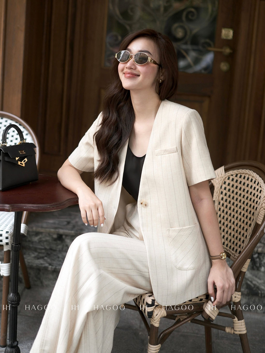 Blazer kẻ sọc cộc tay HAGOO_thumbnail_4