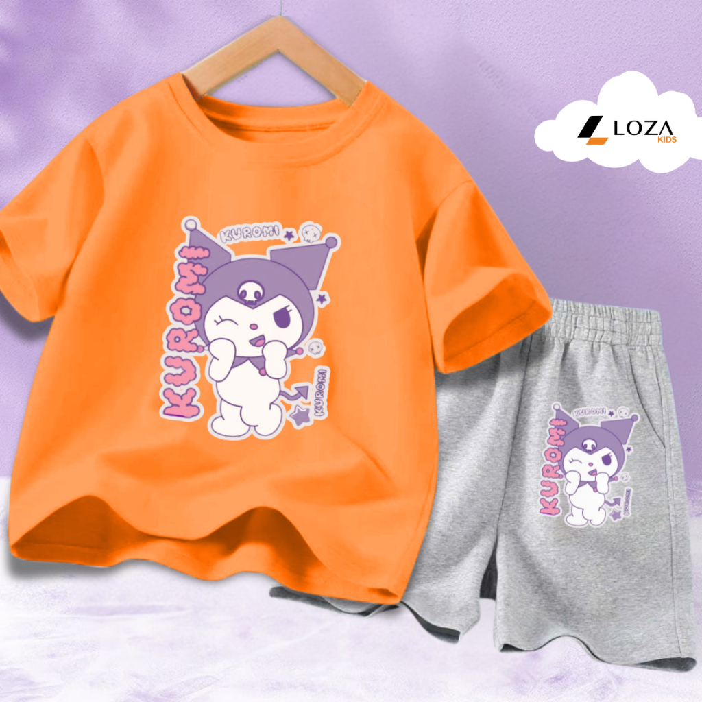 Bộ đồ  bé gái in hình Kuromi chữ dọc -  Loza Kids SB307_thumbnail_5