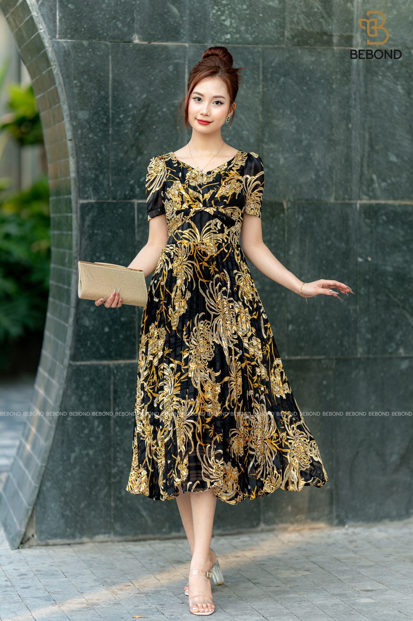 Đầm tơ xước hoa vàng.TANAZA DRESS_thumbnail_5