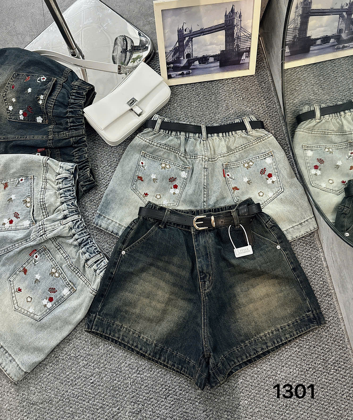 Quần short lưng thun thêu hoa bigsize QSJ1301 dành cho nàng mũm mĩm từ 55-90kg_thumbnail_6