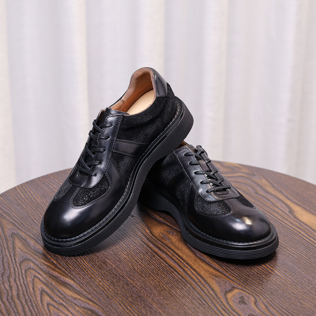 Giày công sở nam 2025, da bò lớp đầu tiên, phong cách Anh Quốc, cổ thấp, đế dày, thời trang và thoải mái_thumbnail_3